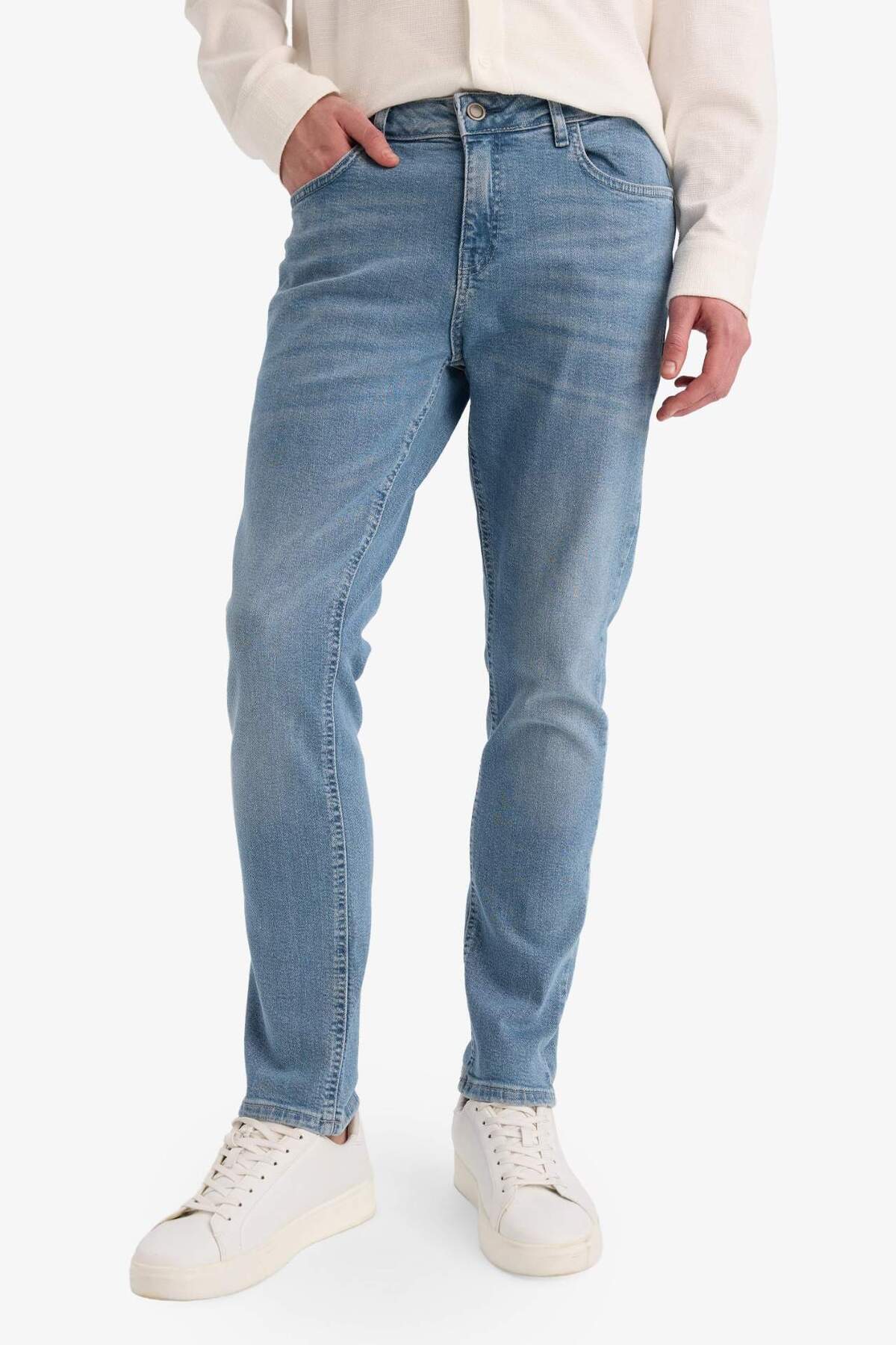 Defacto  Pedro Slim Fit Dar Paça Normal Bel Dar Paça Jean Pantolon D0026AX25WN - Görsel 3
