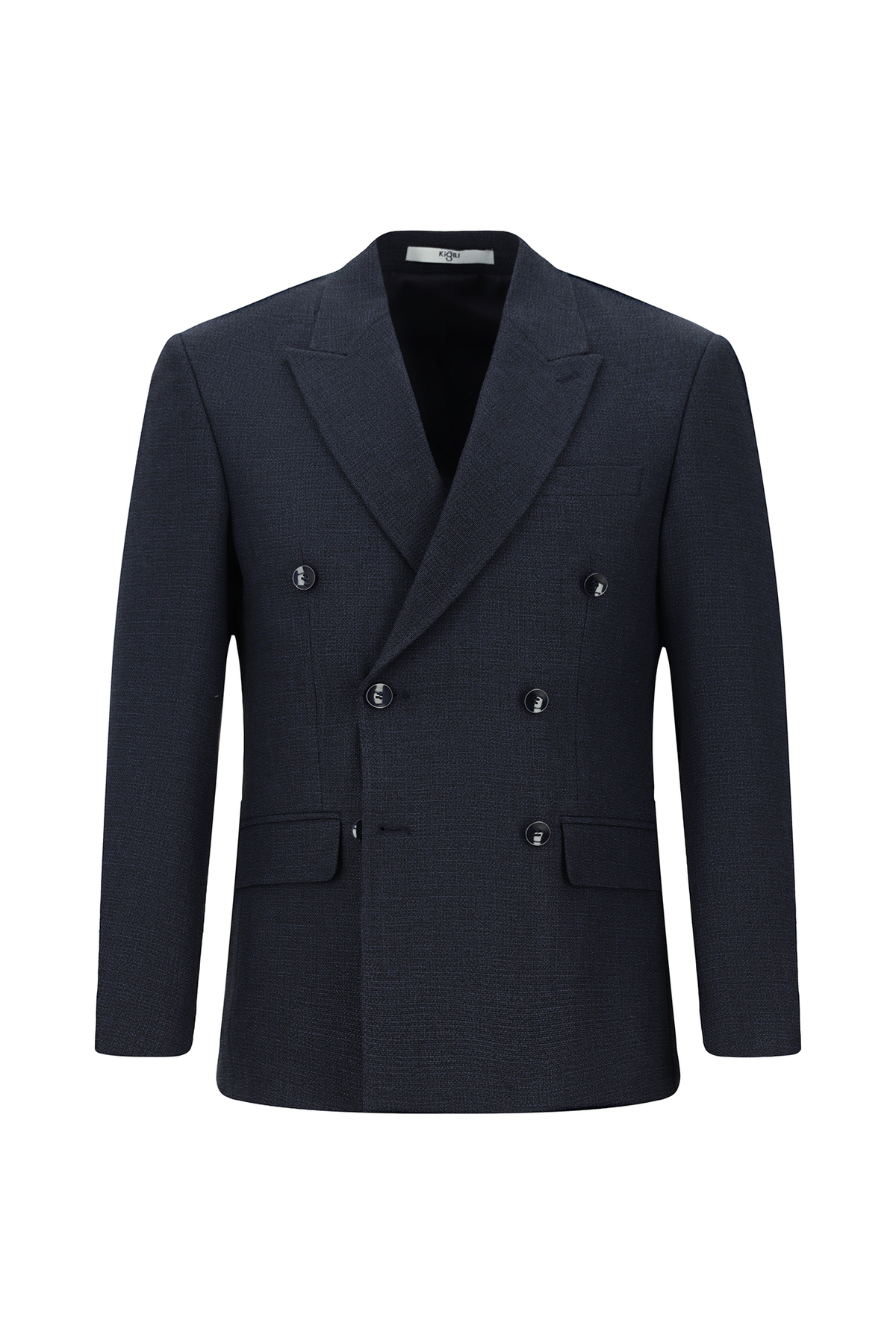 Kiğılı  7 Drop Slim Fit Dar Kesim Desenli Kruvaze Ceket - Görsel 7