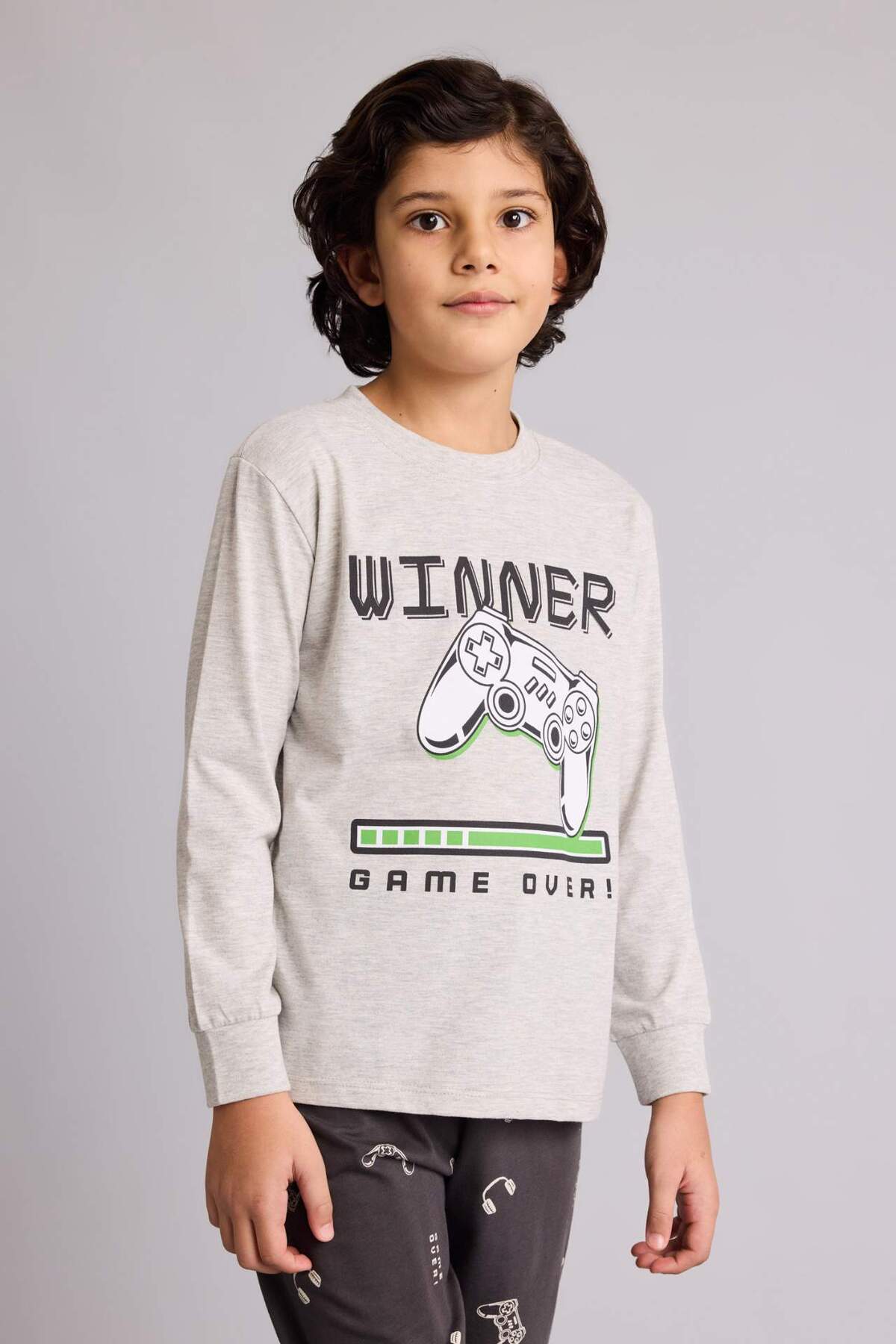 Defacto Regular Fıt 2'li Pijama Takımı Erkek Çocuk G9974A826SP fotoğrafı 4 (önizleme)