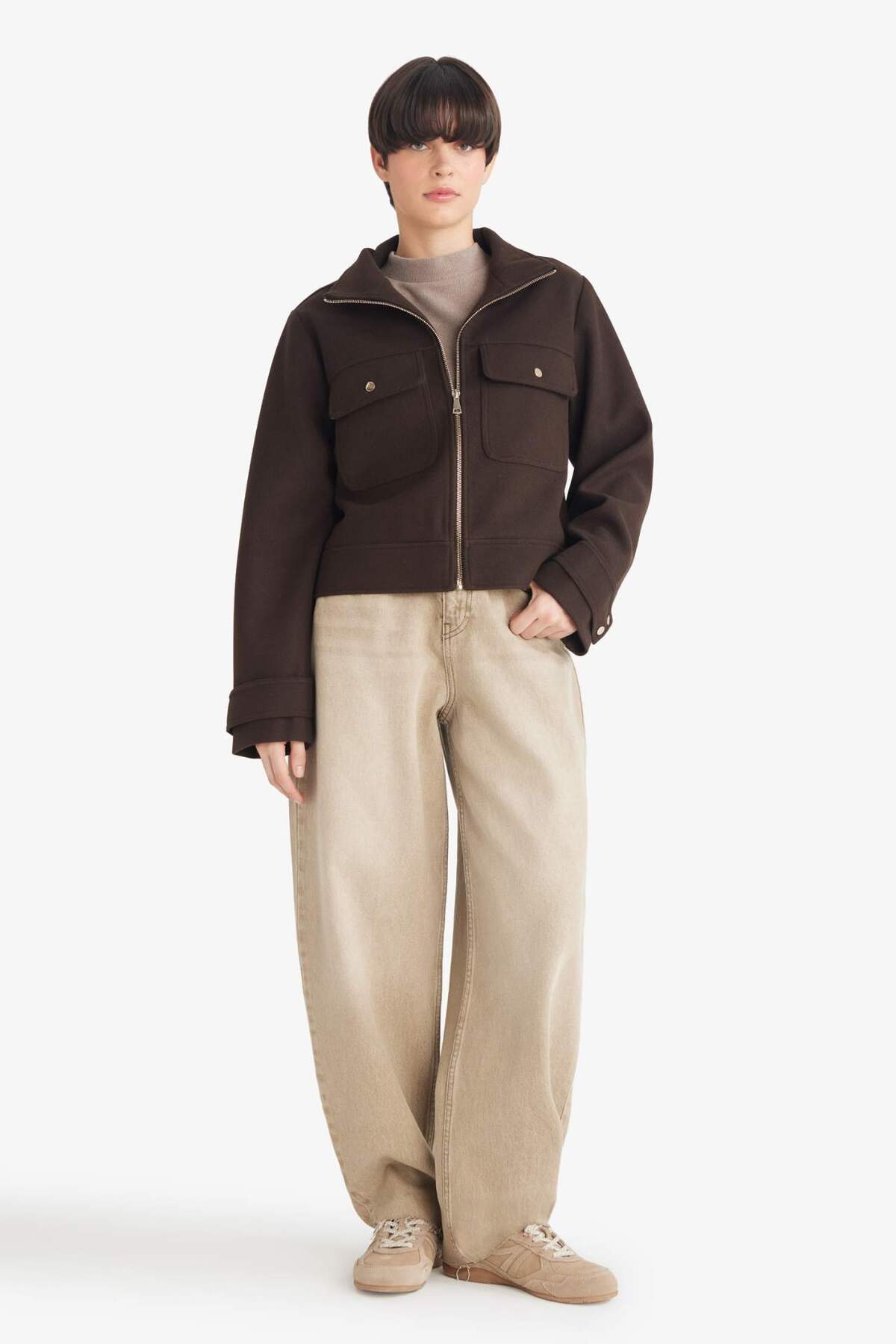 Defacto  Kısa Kaşe Mont G0870AX26SP - Görsel 2