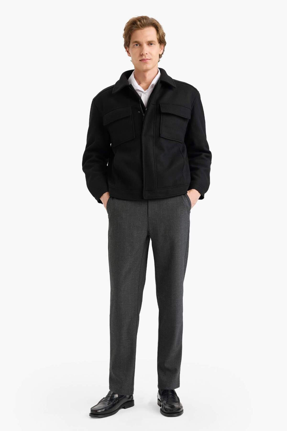 Regular Fit Fermuarlı Mont G7525AX25WN — مشکی — تصویر 2 از 6