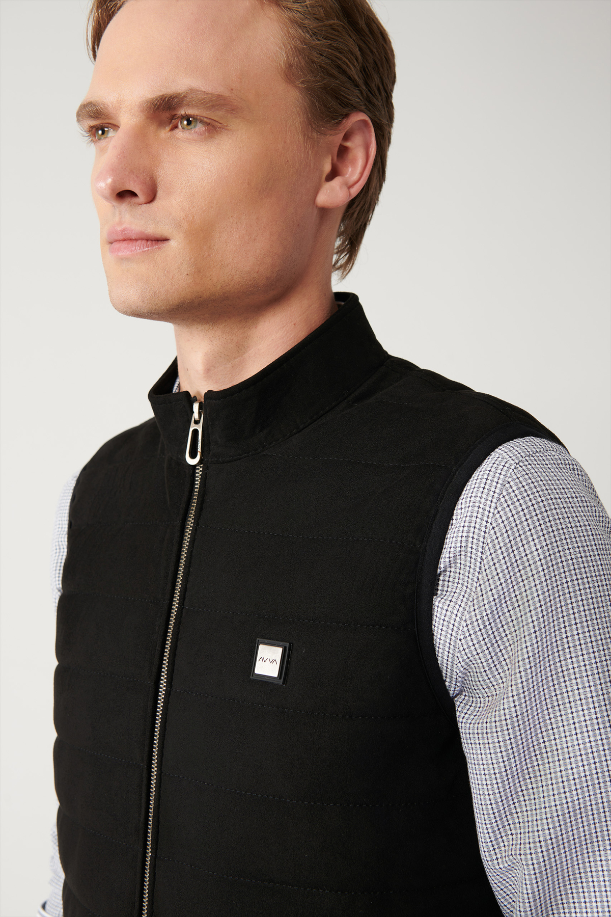 Avva  Erkek Siyah Dik Yaka Kapitone Elyaflı Yelek A32Y6510 - Görsel 2