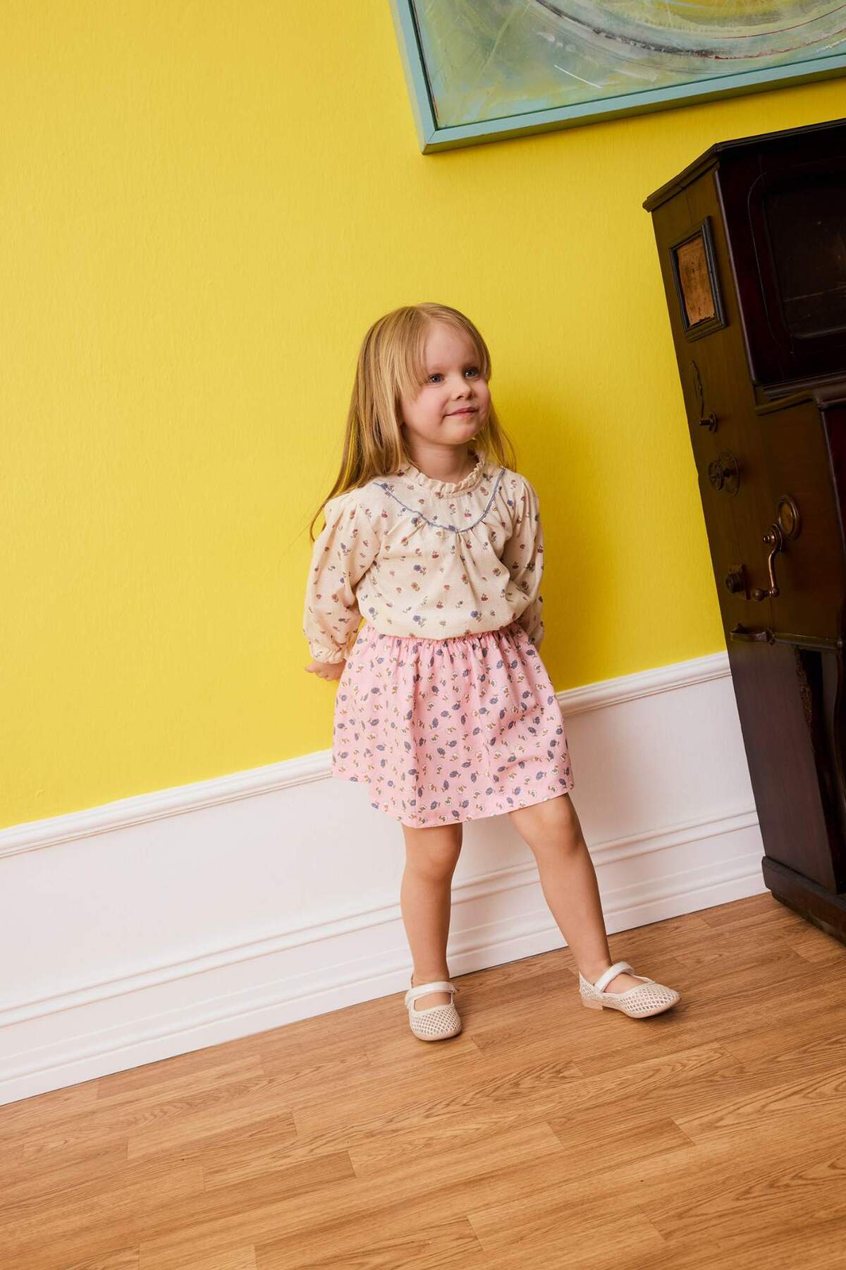 Defacto Kız Bebek Desenli Twill Gömlek G8095A526SP fotoğrafı 2 (önizleme)