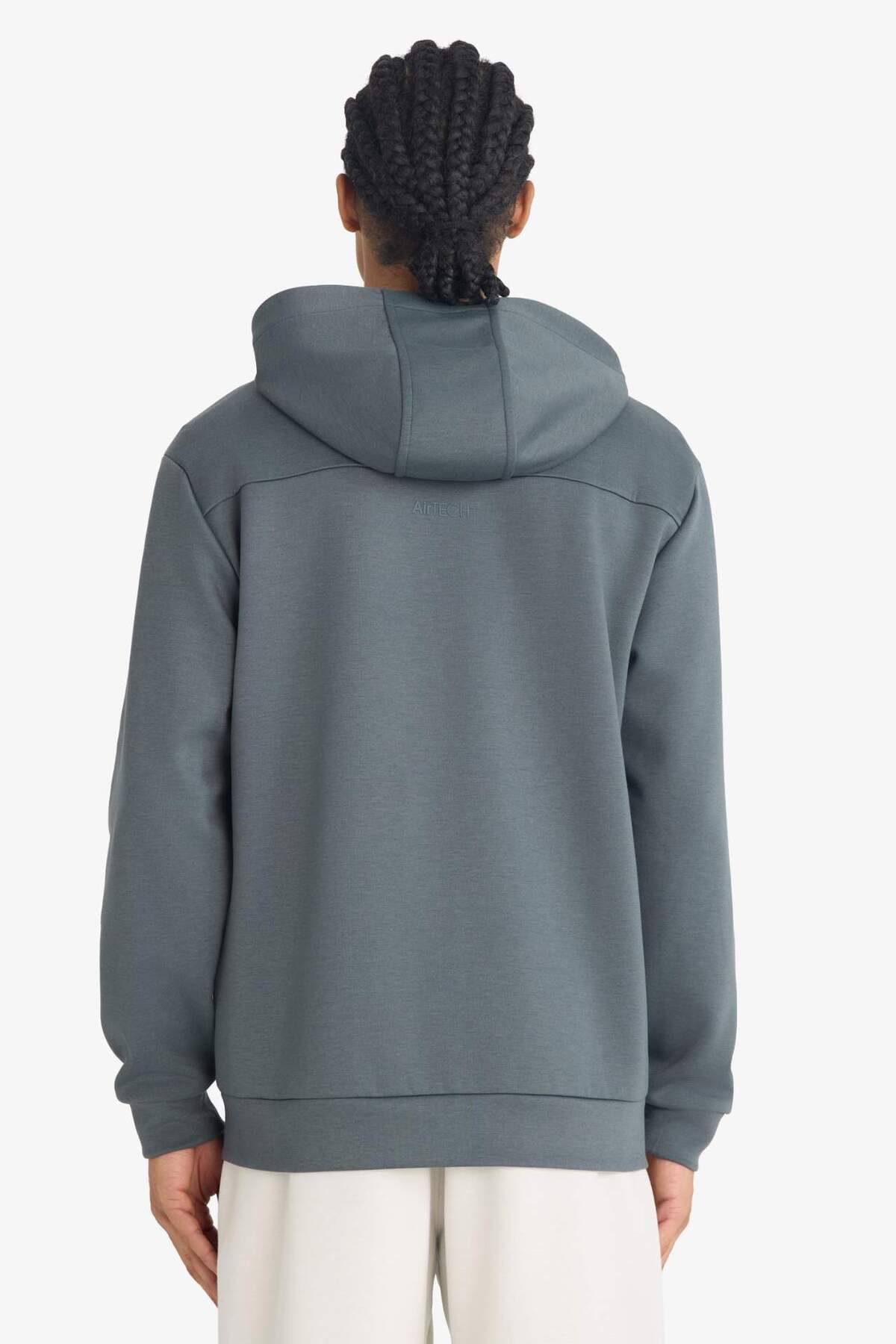 DeFacto Ultra Yumuşak Standart Fit Kapüşonlu Fermuarlı Sweatshirt F9377AX26SP görsel 5