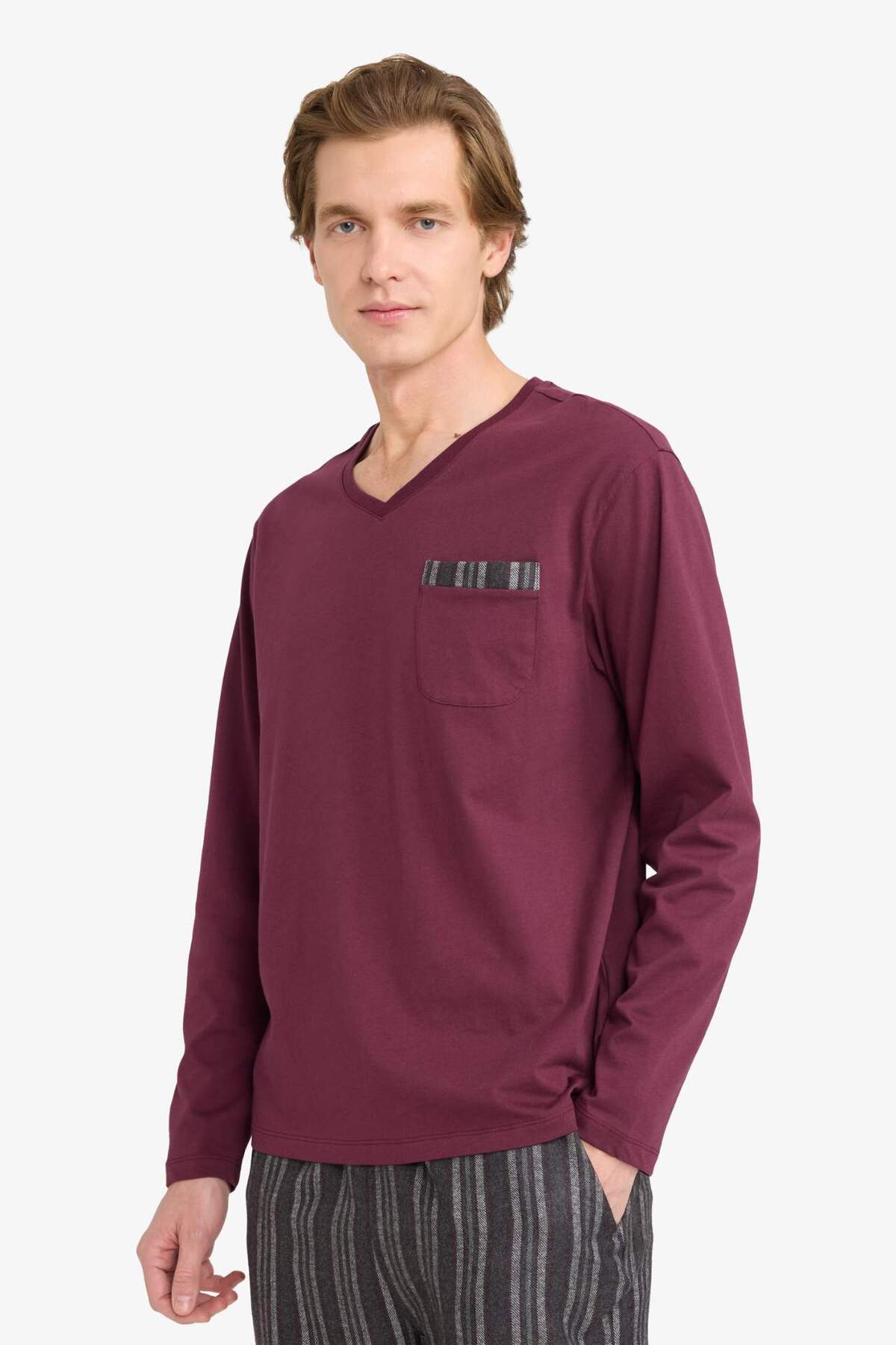 DeFacto Pijama Takımı Uzun Kollu Üst Alt G8179AX26SP görsel 3