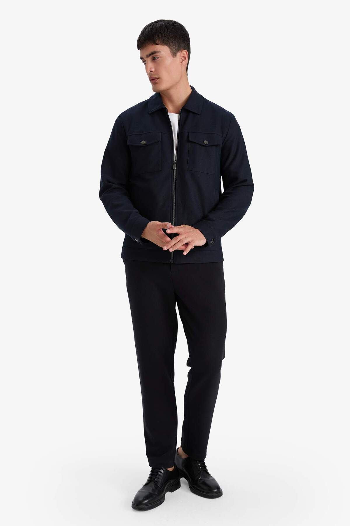 Esnek Kumaş Tailored Fit Pantolon D3695AX26SP — سرمه‌ای — تصویر 3 از 6