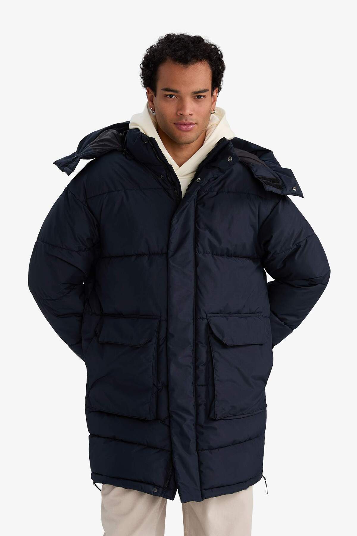 Su İtici Kapüşonlu Parka Mont F5724AX25CW — سرمه‌ای — تصویر 3 از 8