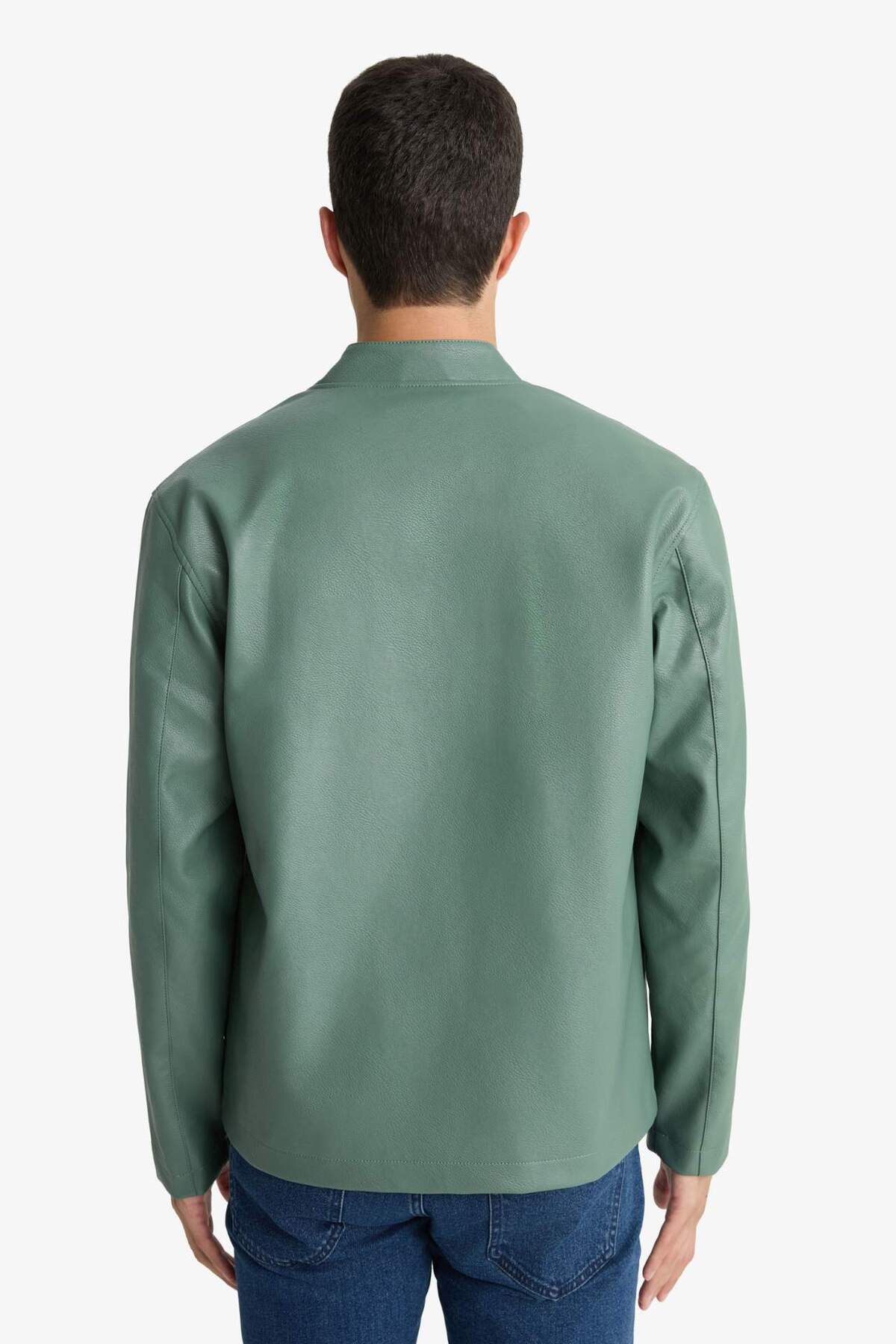 Defacto  Su İtici Slim Fıt Suni Deri Mont D8525AX26SP - Görsel 7