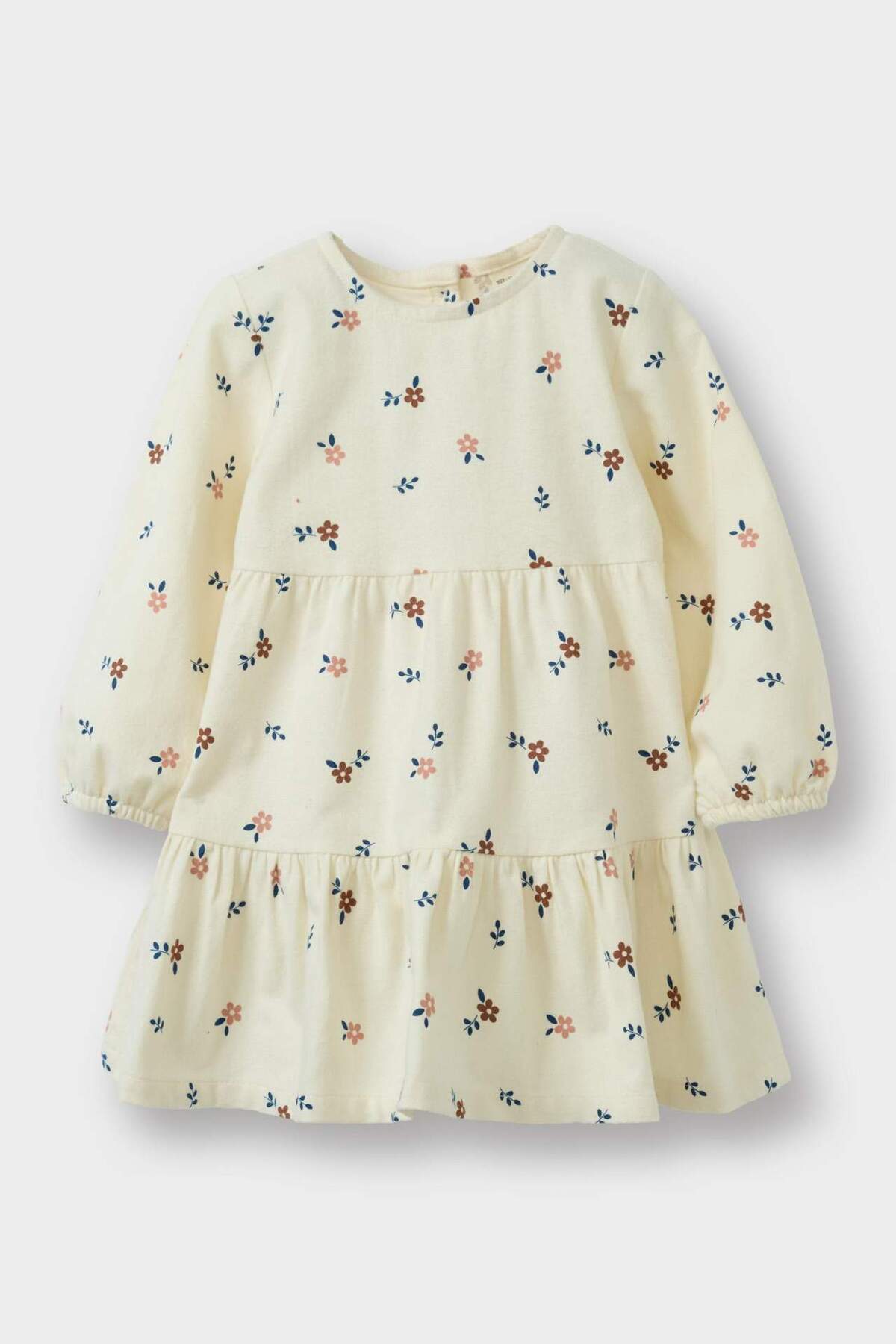 Defacto 2'li Takım Süveter Çiçek Desenli Uzun Kollu Elbise Kız Bebek G6855A525WN fotoğrafı 4 (önizleme)