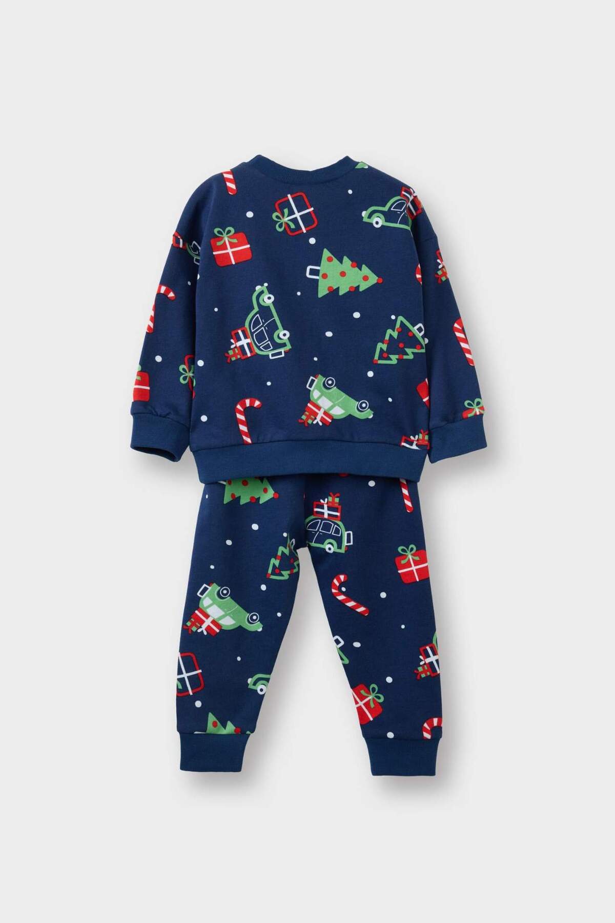 Defacto Yılbaşı Temalı 2'li Takım Sweatshirt Eşofman Altı Erkek Bebek G1973A525CW fotoğrafı 5 (önizleme)