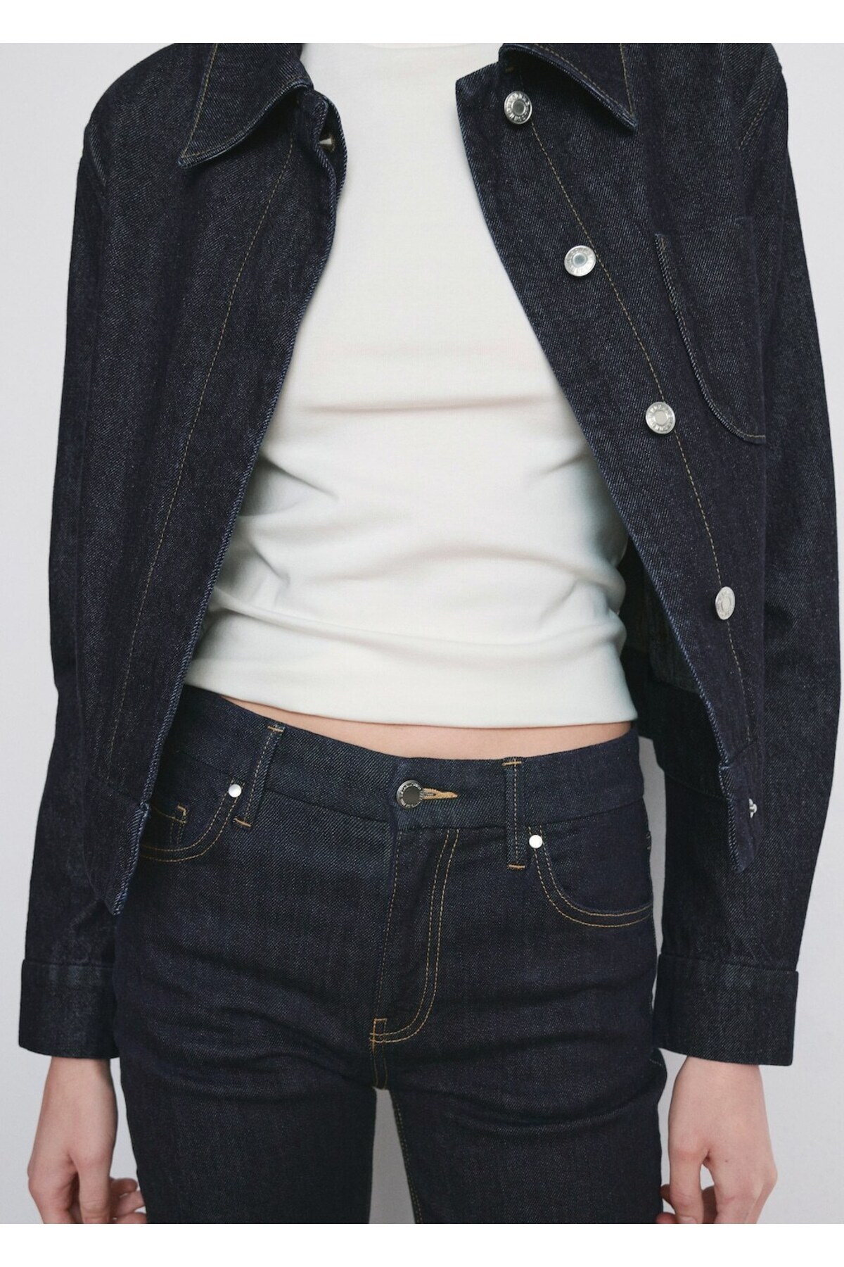 MANGO  Violeta yüksek bel flare jean pantolon - Görsel 8