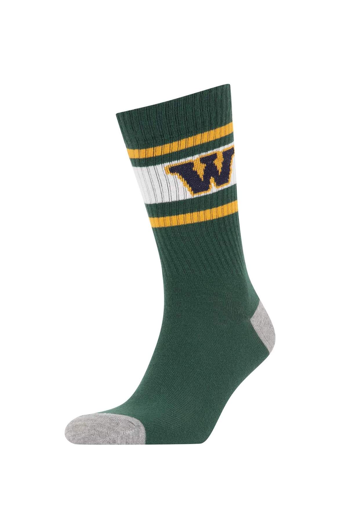 Defacto  Erkek Baskılı Rahat Lastikli 3lü Pamuklu Uzun Çorap Y2597AZNS - Görsel 2