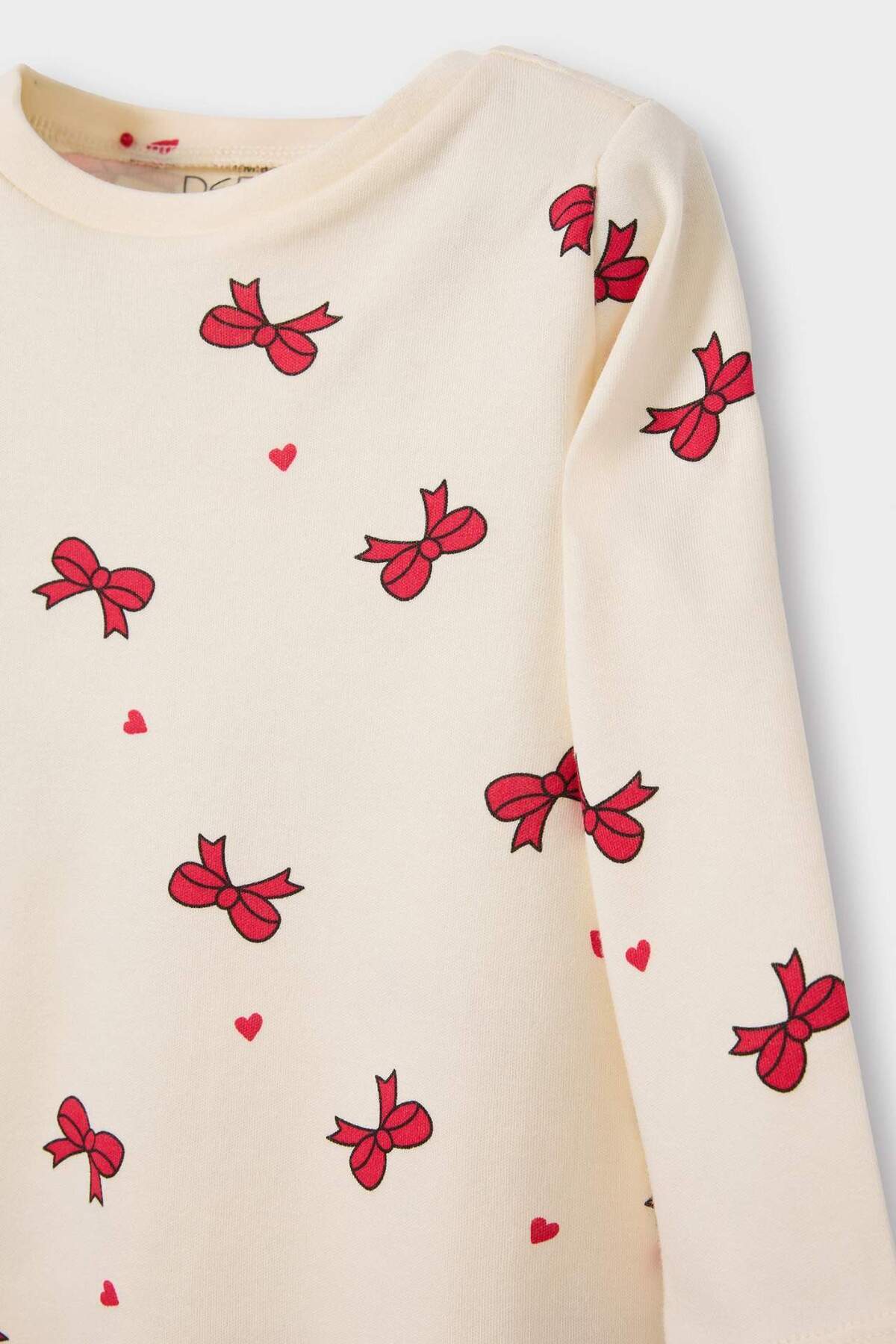 Defacto Kız Bebek Yılbaşı Temalı Pijama Takımı Uzun Kollu Üst Uzun Alt F0639A525AU fotoğrafı 4 (önizleme)
