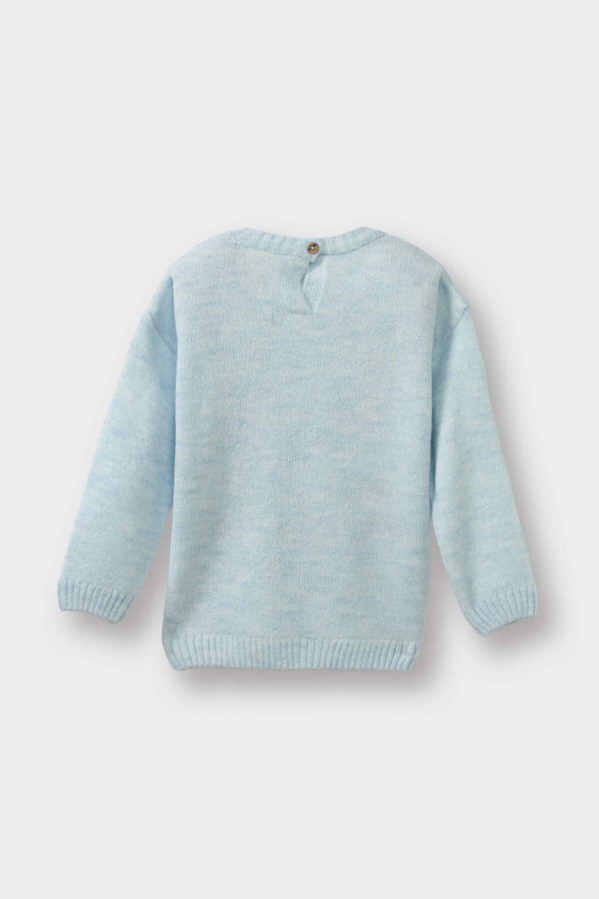 Defacto Bisiklet Yaka Tavşan Baskılı Triko Kazak Kız Bebek F2632A525WN fotoğrafı 3 (önizleme)