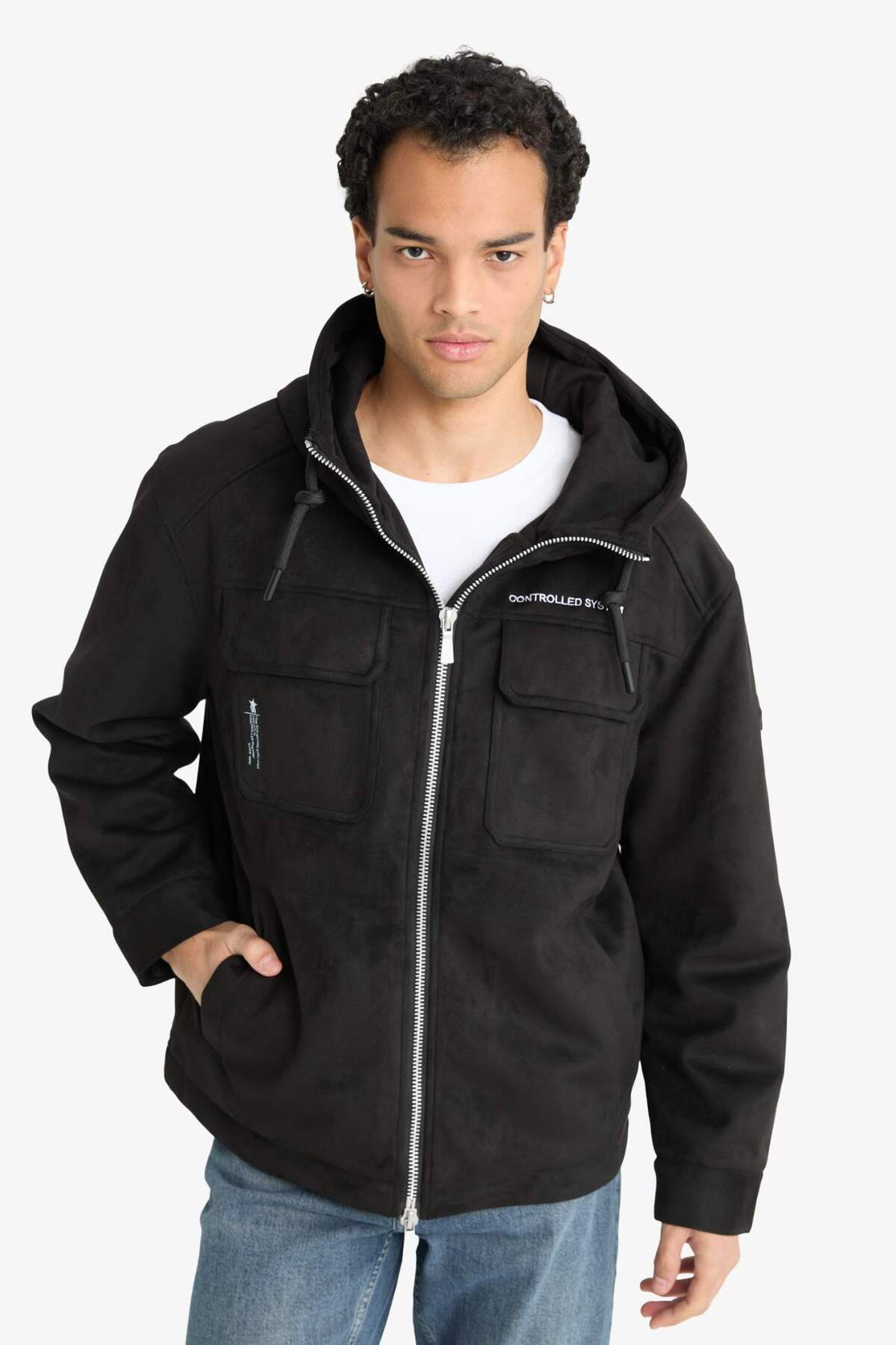 Regular Fit Nakış Detaylı İç Cepli Mont F5168AX25WN — مشکی — تصویر 3 از 8