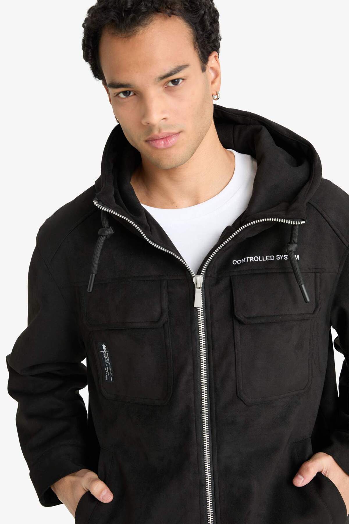 Regular Fit Nakış Detaylı İç Cepli Mont F5168AX25WN — مشکی — تصویر 4 از 8