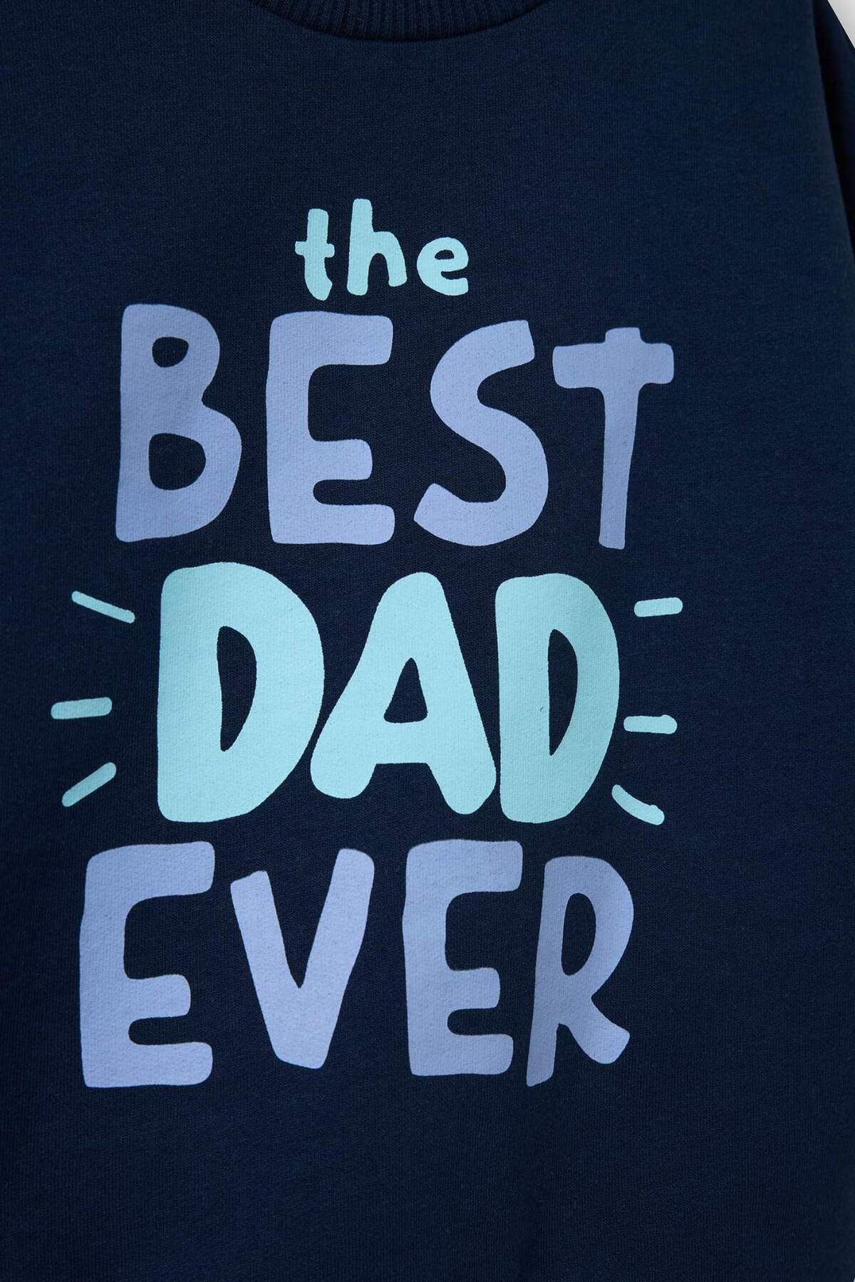 Defacto Bisiklet Yaka Baskılı İçi Yumuşak Tüylü 2'li Sweatshirt Erkek Bebek G4283A525WN fotoğrafı 5 (önizleme)