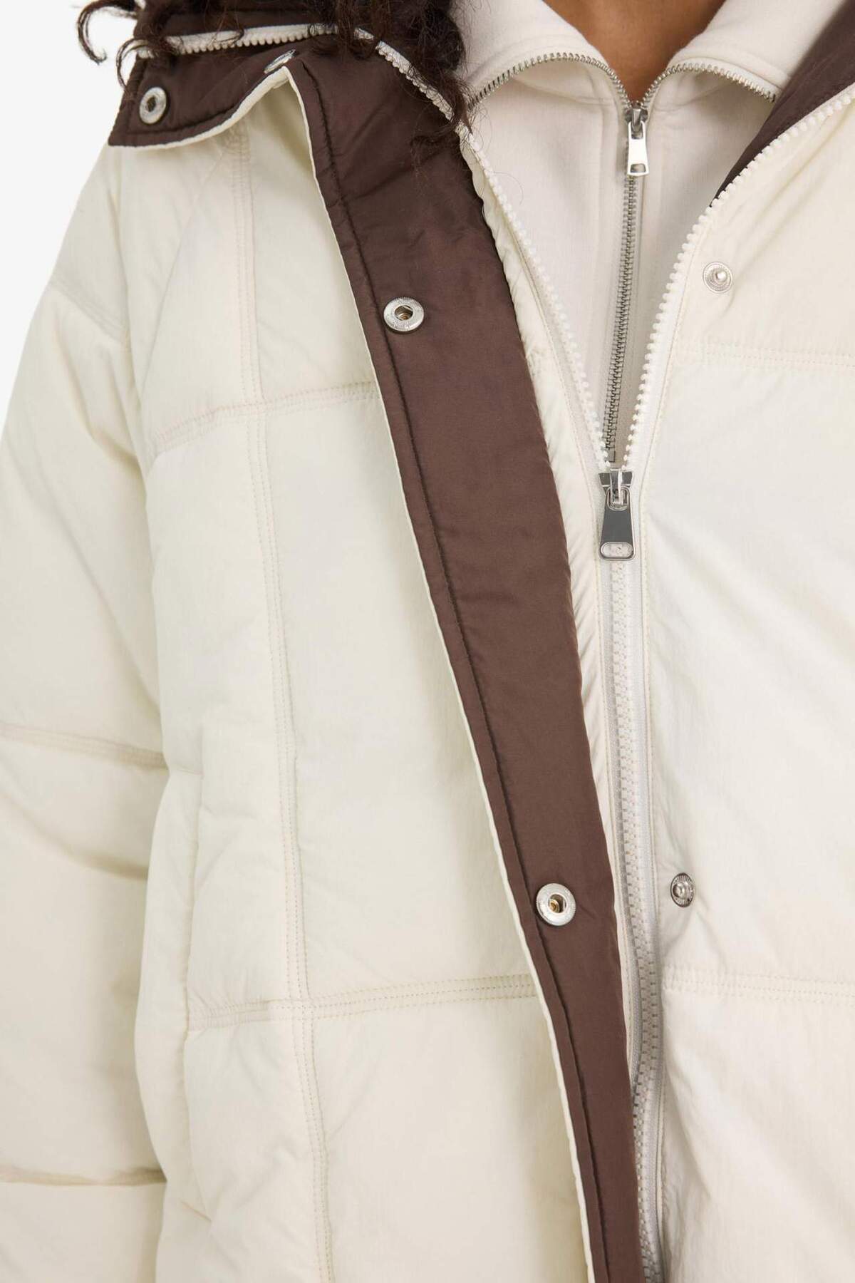 Defacto  Regular Fit Kapüşonlu Fermuarlı Şişme Mont F2144AX25WN - Görsel 5