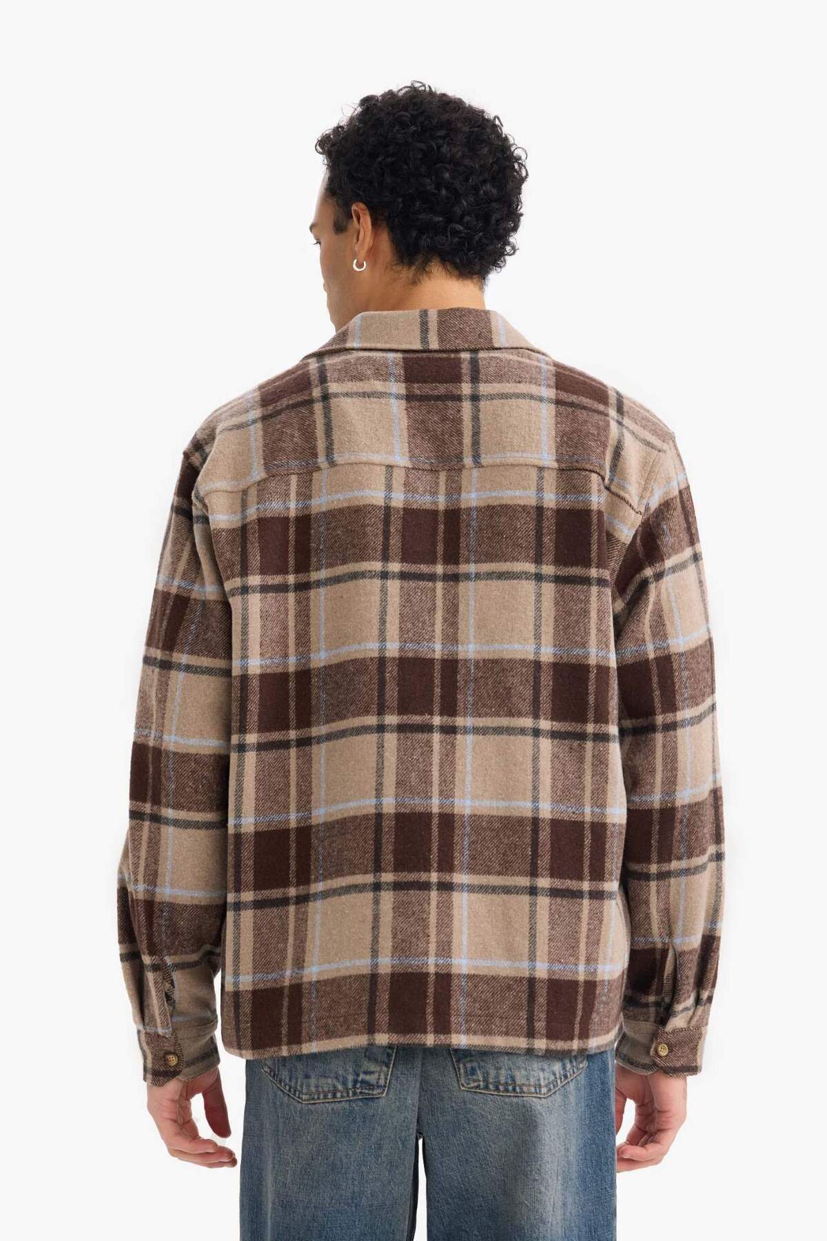 DeFacto Boxy Fit Kareli Flanel Uzun Kollu Gömlek G4744AX25WN görsel 5