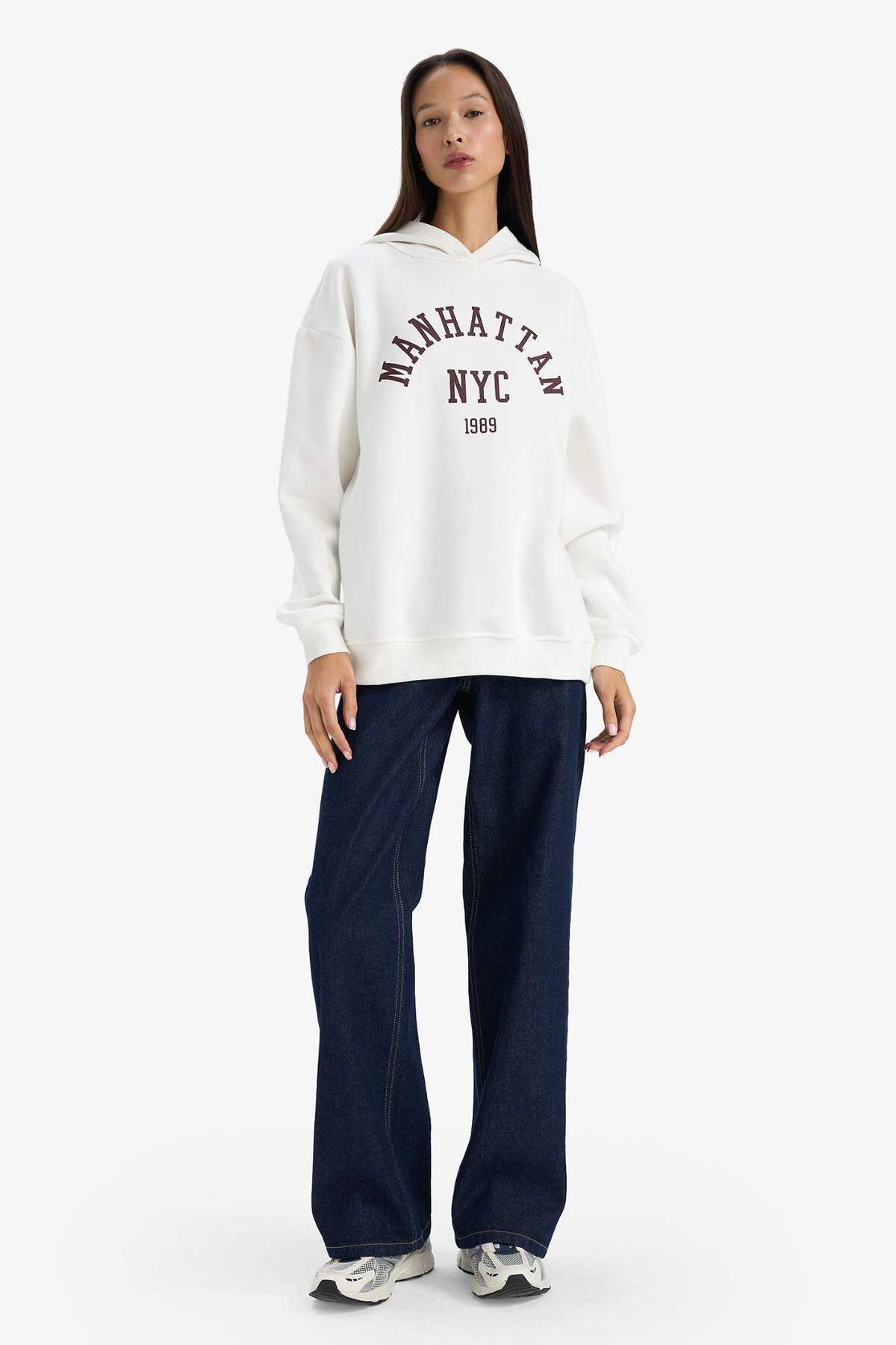 Defacto  Relax Fit Kapüşonlu Baskılı Sweatshirt G6965AX25WN - Görsel 2