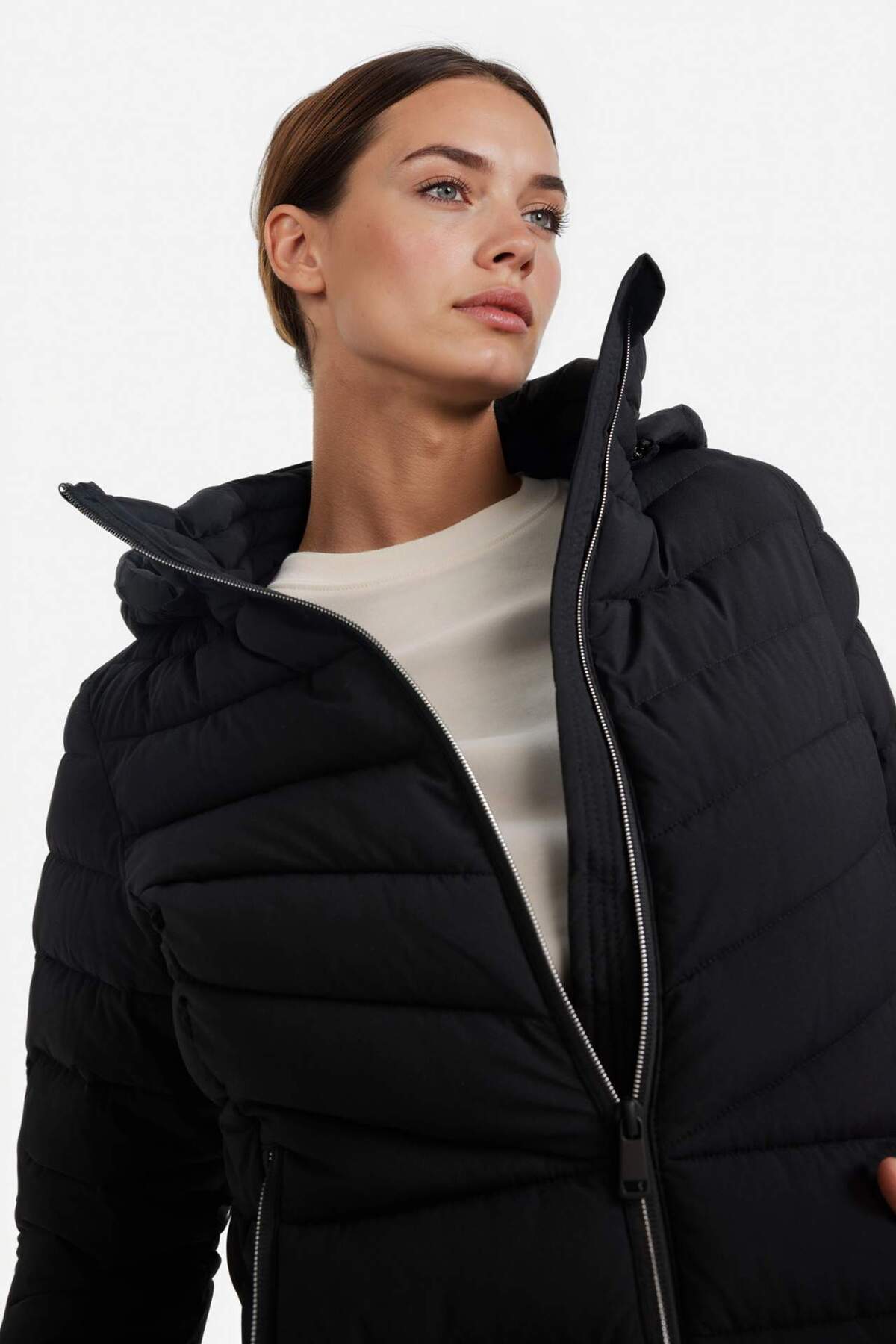 Defacto  Su İtici Regular Fit Kapüşonlu Fermuarlı Cepli Şişme Mont E9253AX25AU - Görsel 3