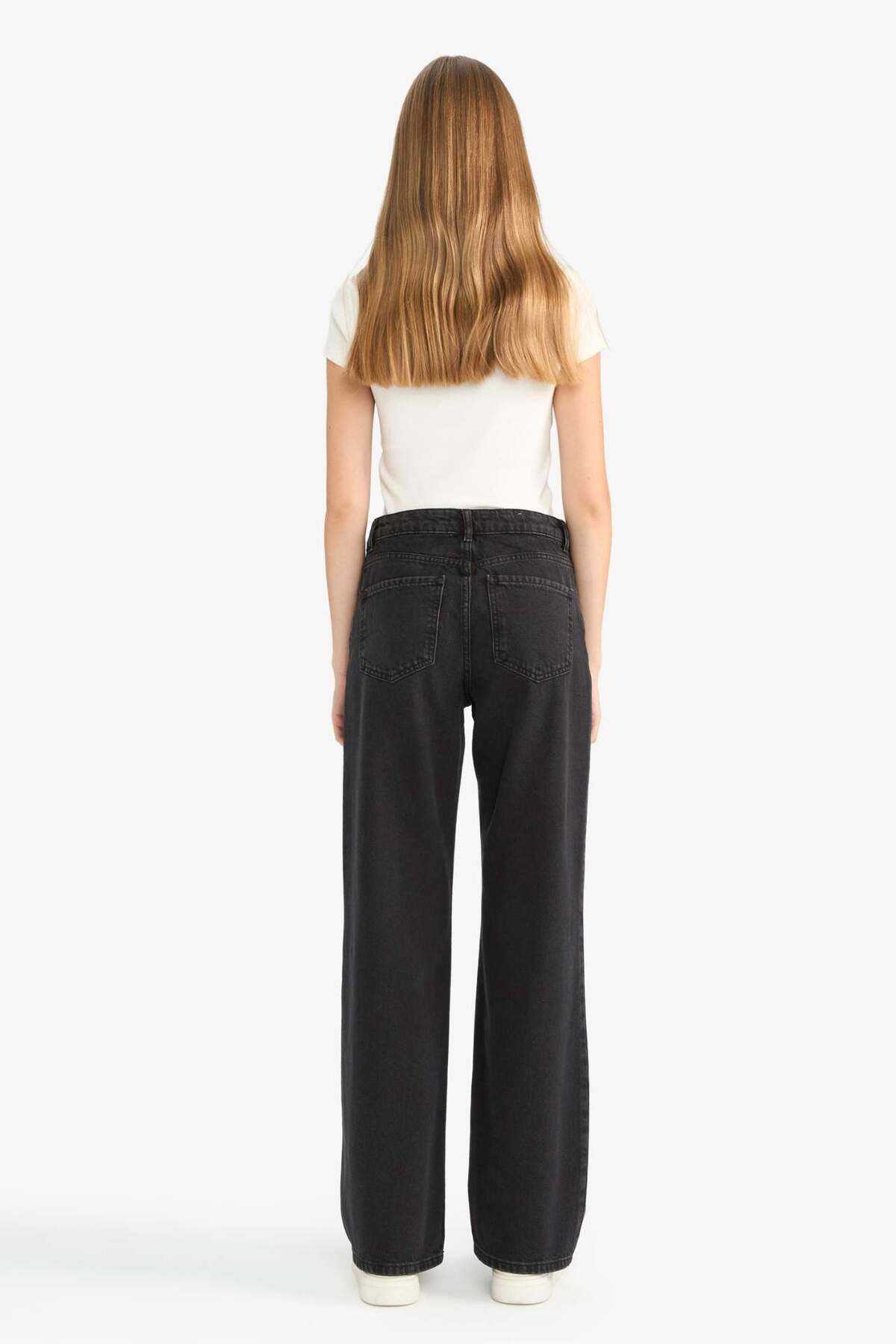 Defacto  %100 Pamuk Straıght Wıde Yüksek Bel Jean Pantolon F2952AX25WN - Görsel 6