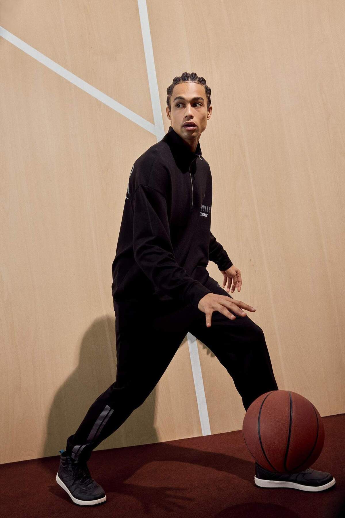 DeFacto NBA Chicago Bulls Oversize Geniş Kalıp Dik Yaka Fermuarlı Sweatshirt F9813AX25AU görsel 2