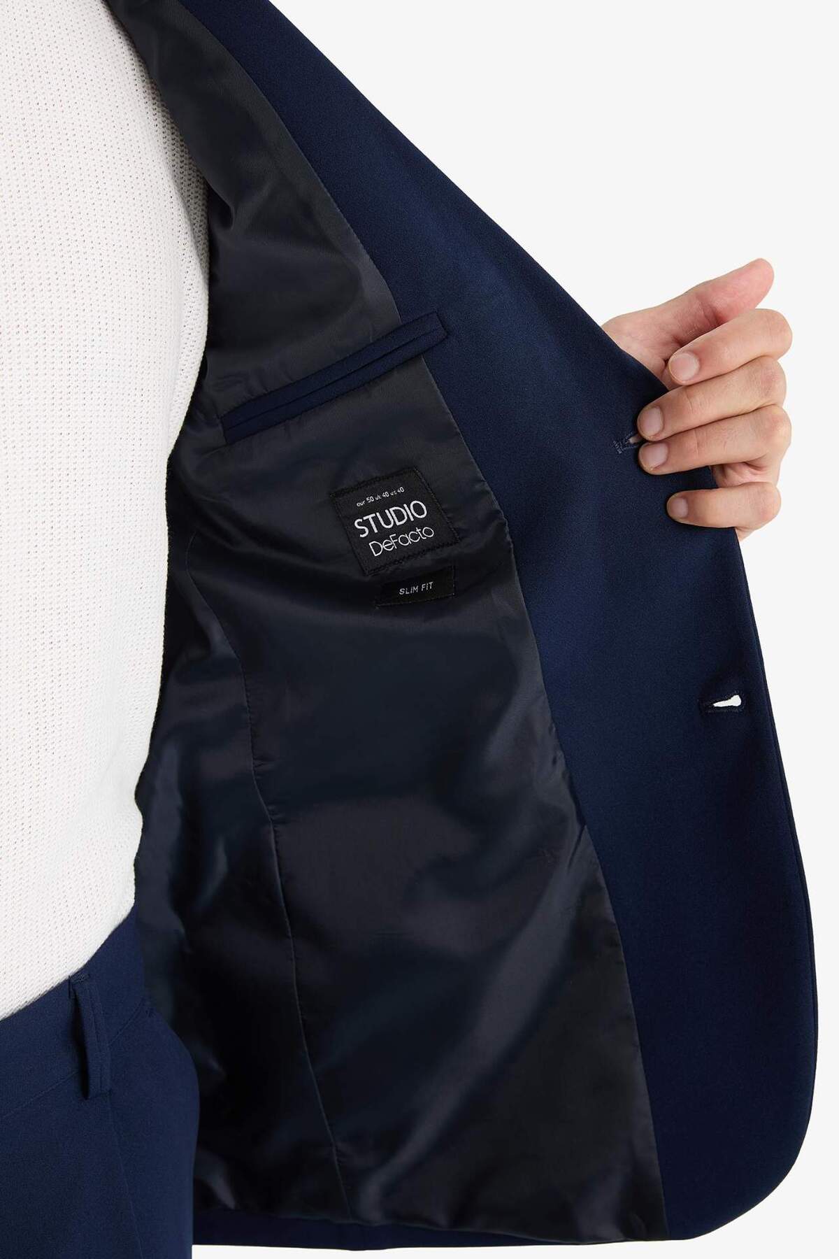 Defacto  Slim Fit Dar Kesim Düğmeli Blazer Ceket F7575AX25AU - Görsel 6