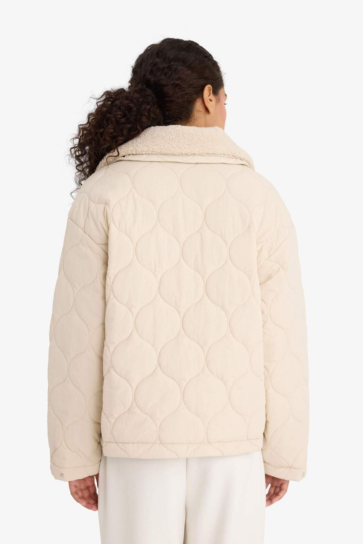 Defacto  Regular Fıt Polo Yaka Polar Astarlı Mont F2146AX25WN - Görsel 8