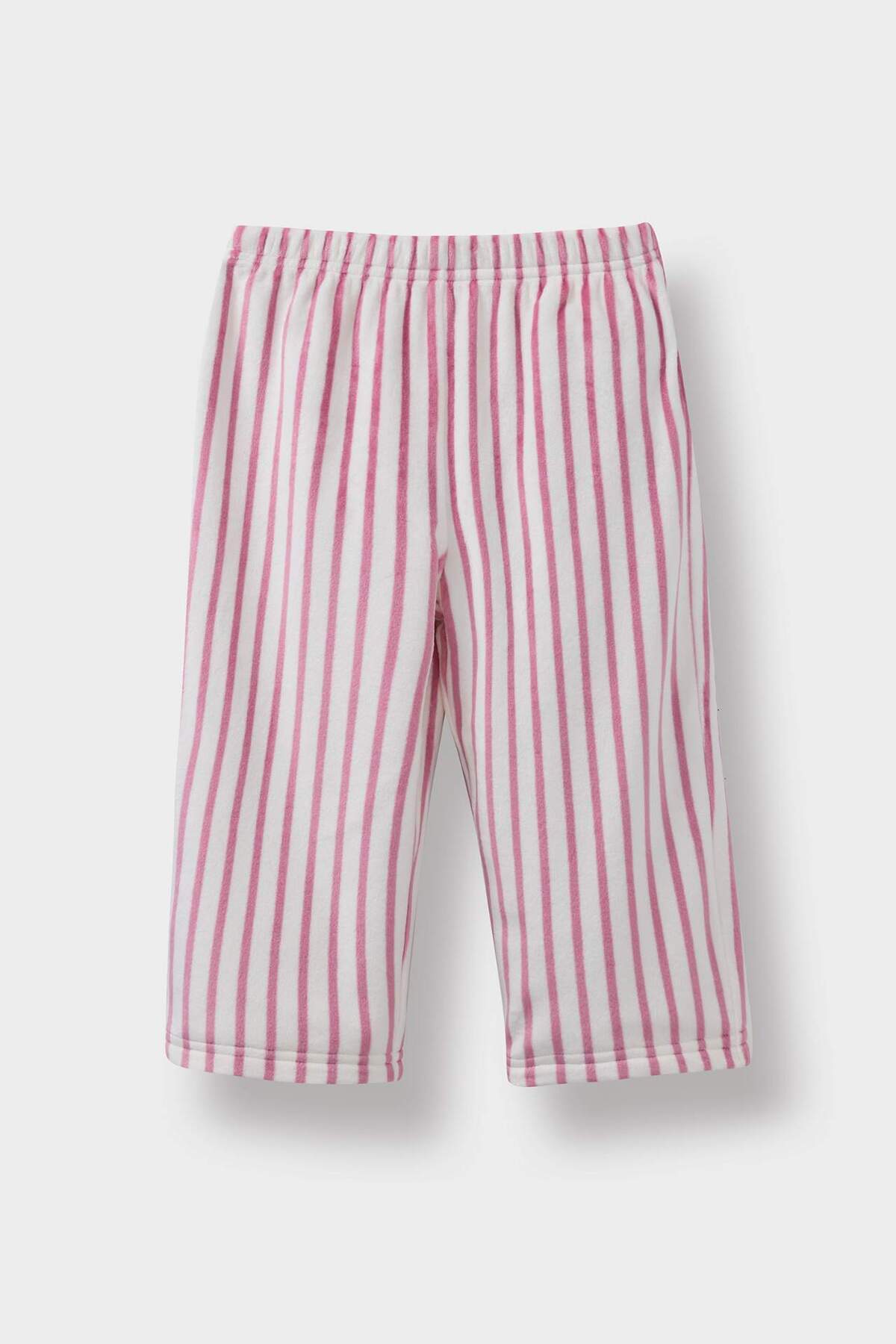 Defacto Pijama Takımı Tavşan Baskılı Uzun Kollu Velur Üst Çizgili Uzun Alt Kız Bebek F5562A525WN fotoğrafı 2 (önizleme)