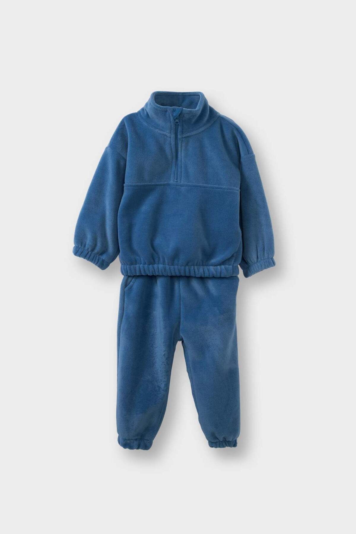 Defacto 2'li Takım Polar Yarım Fermuarlı Sweatshirt Eşofman Altı Erkek Bebek G4394A525WN fotoğrafı 3 (önizleme)