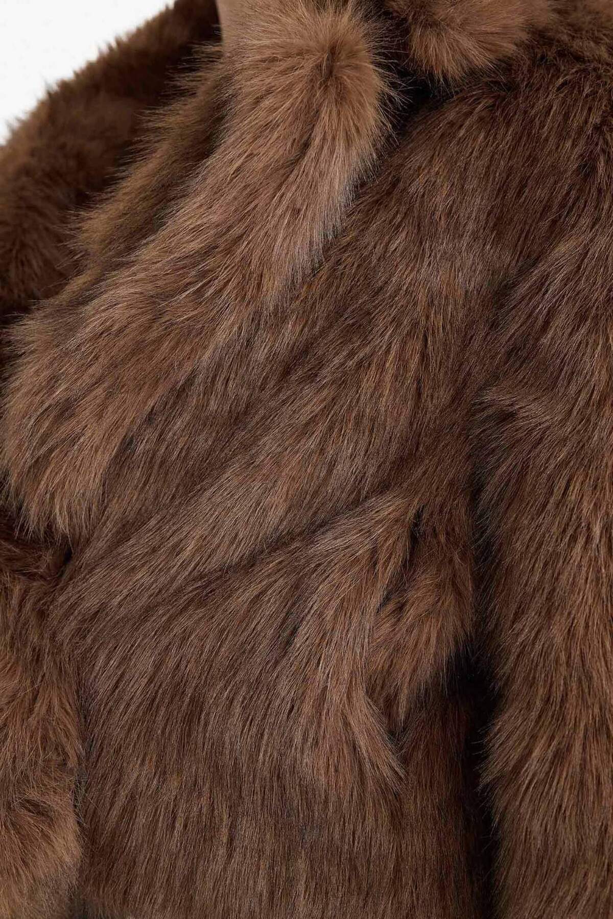 Defacto  Regular Fit Düğmeli Kısa Suni Kürk F2921AX25WN - Görsel 5