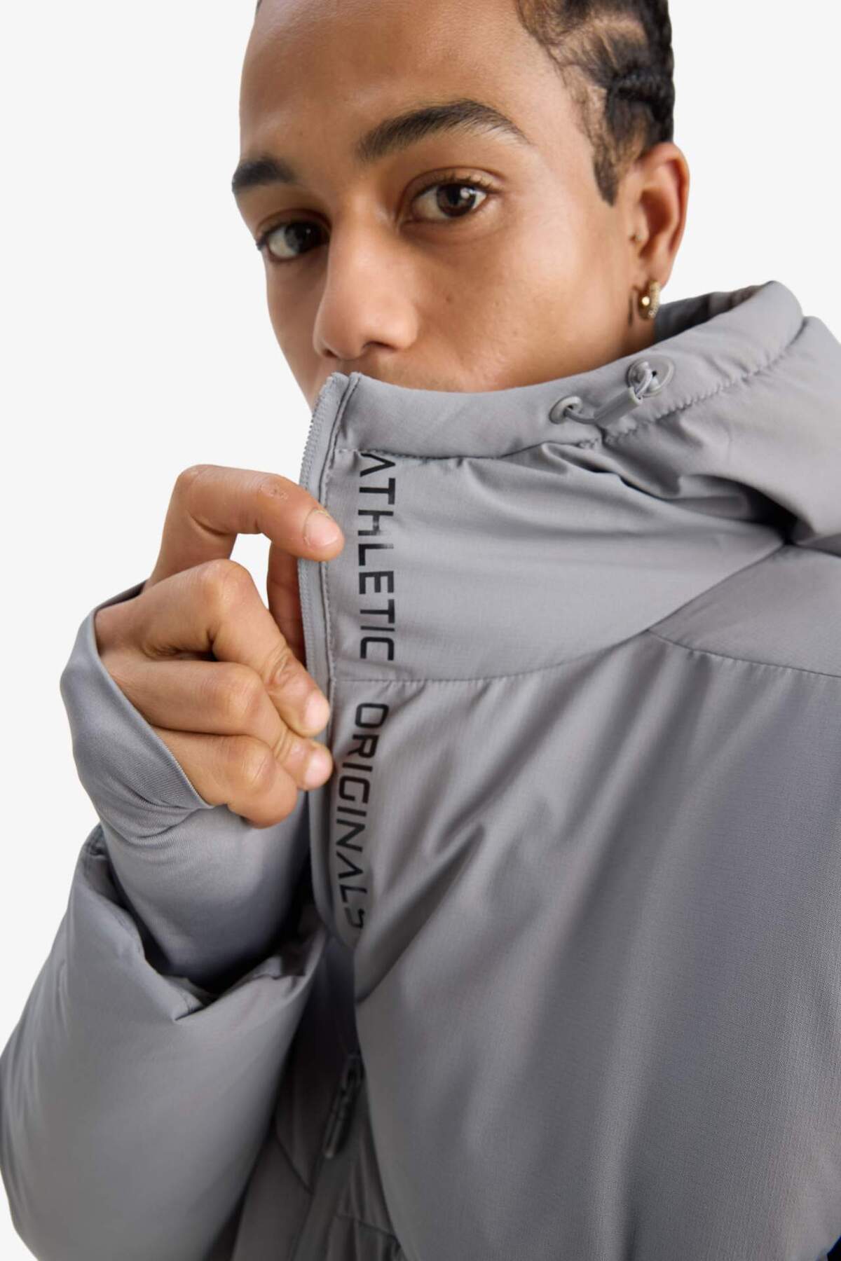 Defacto  Su İtici Regular Fit Kapüşonlu Fermuarlı Rüzgar Geçirmez Mont E9487AX25WN - Görsel 6