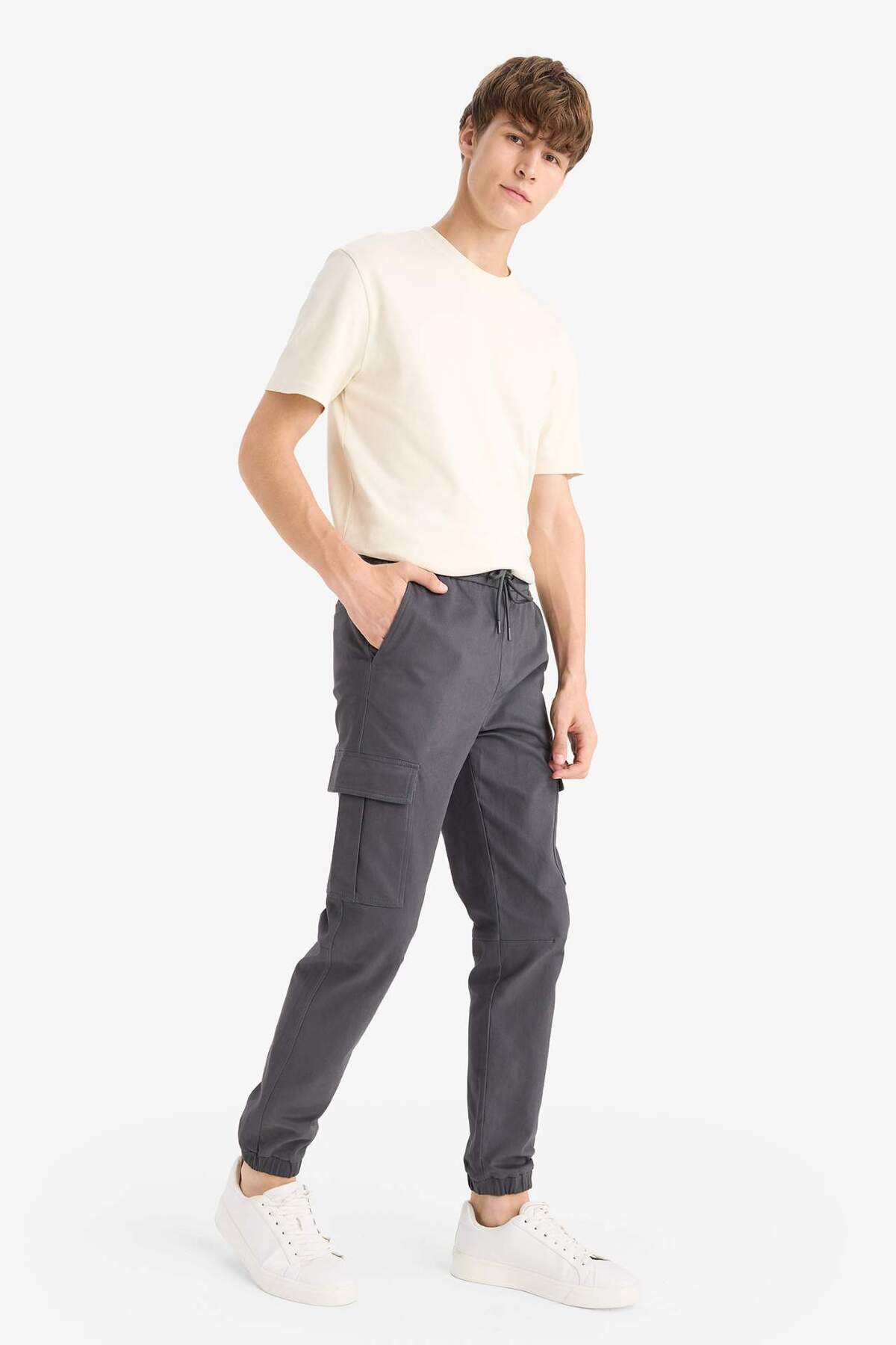 DeFacto Kargo Cepli Jogger Paça Pantolon F2044AX25WN görsel 3