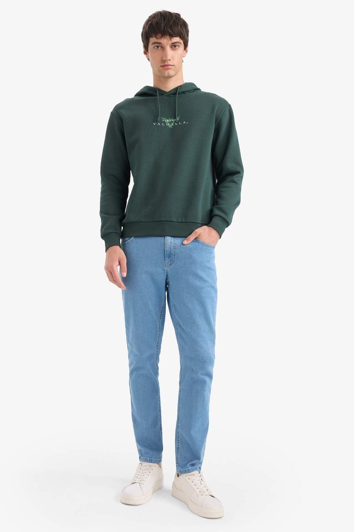 DeFacto Vikings Valhalla Regular Fit Kapüşonlu Sweatshirt E9299AX25AU görsel 2
