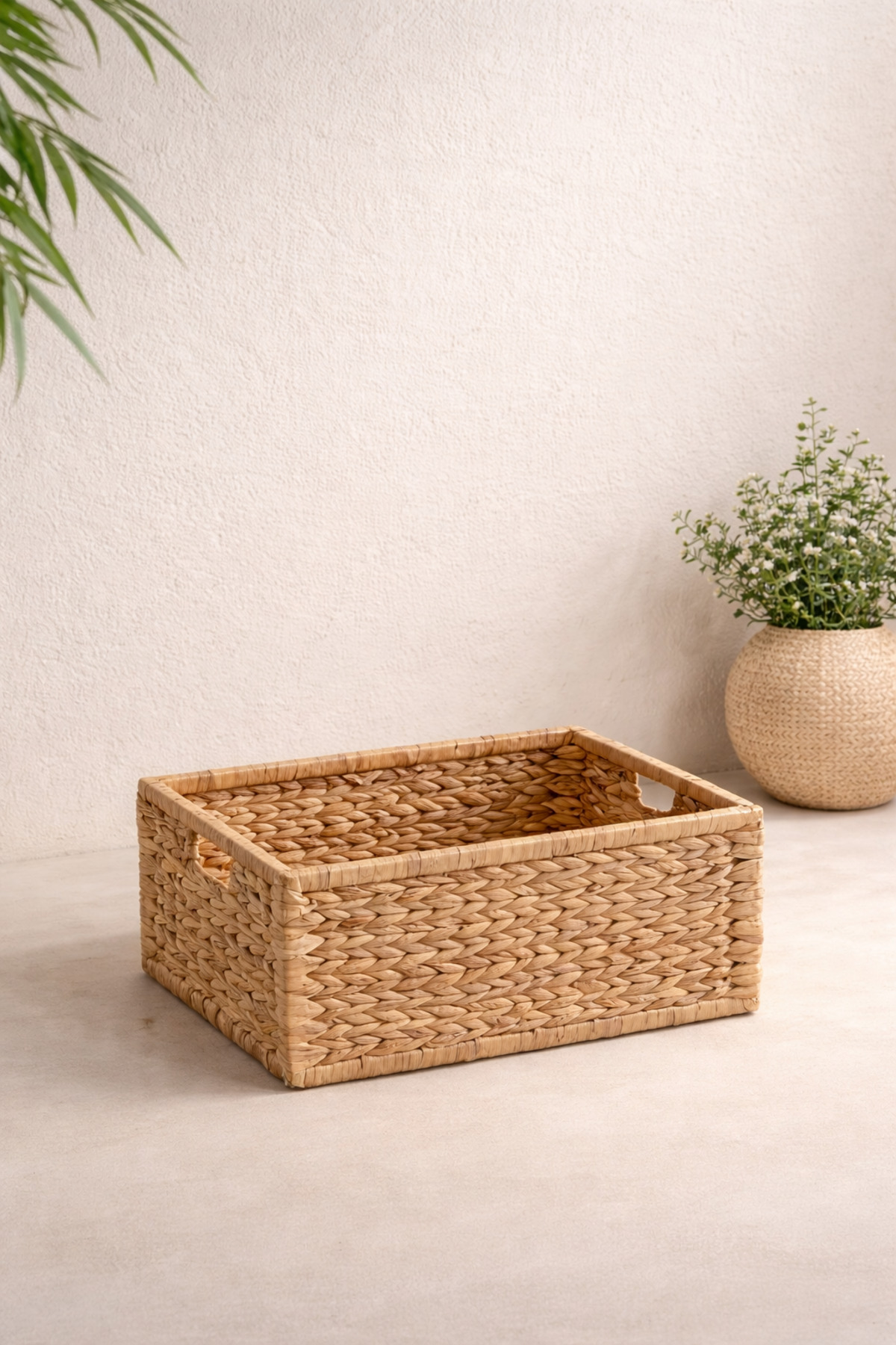 Kaihome Hasır Sağlam Dikdörtgen 40x27x19,5 Sepet / Düzenleyici