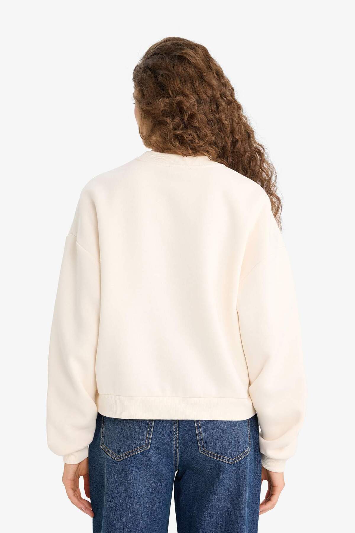 Defacto  Regular Fit Bisiklet Yaka Baskılı Sweatshirt E9502AX25WN - Görsel 6