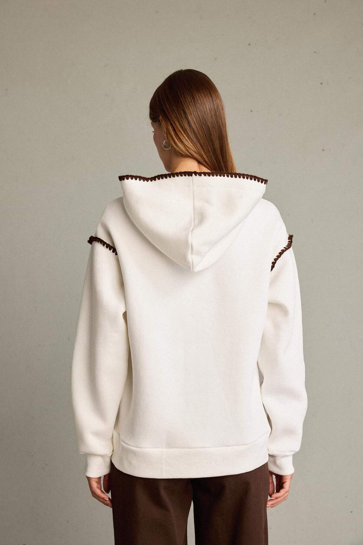 Defacto  Overshirt Fit Kapüşonlu Sweatshirt G3318AX25AU - Görsel 6