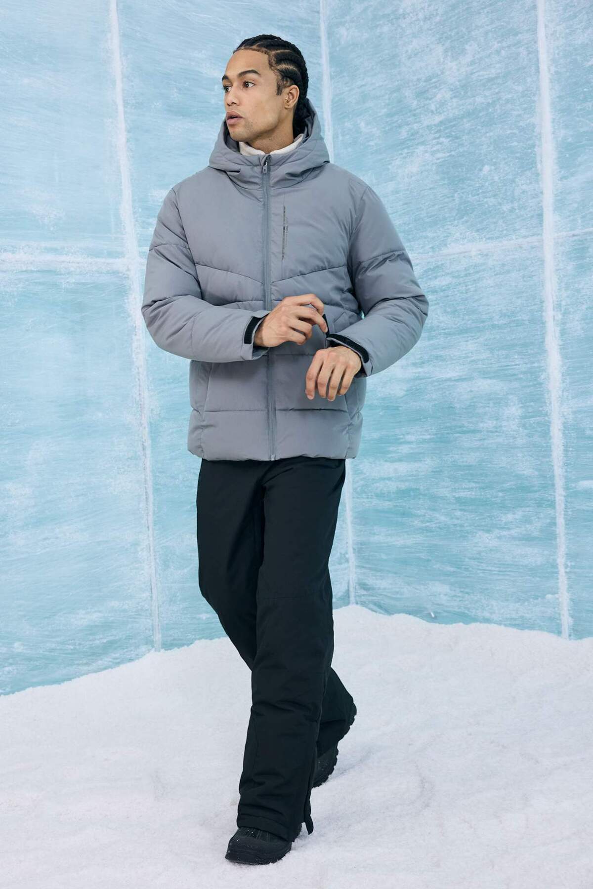 Defacto  Su İtici Rüzgar Geçirmez Regular Fit Kapüşonlu Fermuarlı Cepli Kışlık Mont E9491AX25WN - Görsel 2