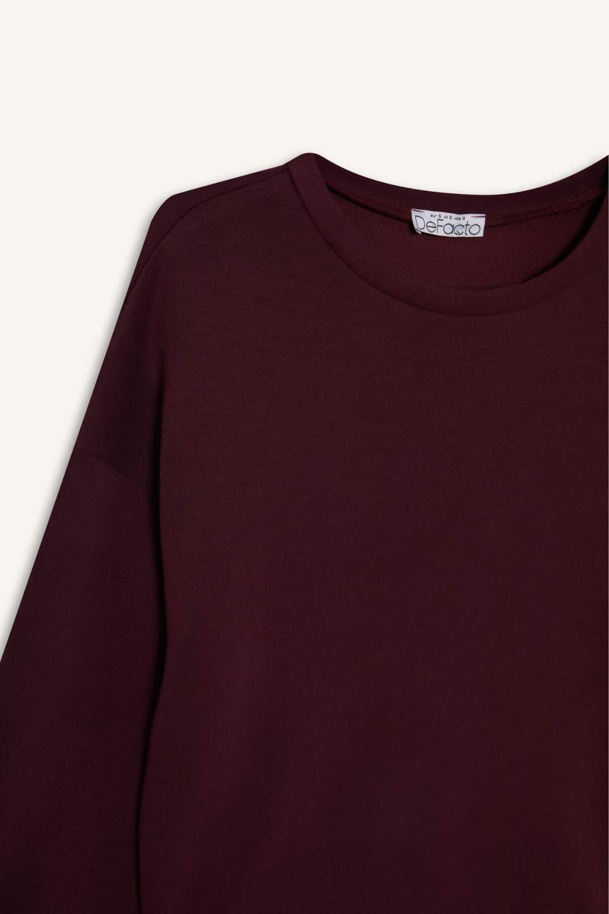 DeFacto Bisiklet Yaka Modal Sweatshirt G2913AX25AU görsel 8