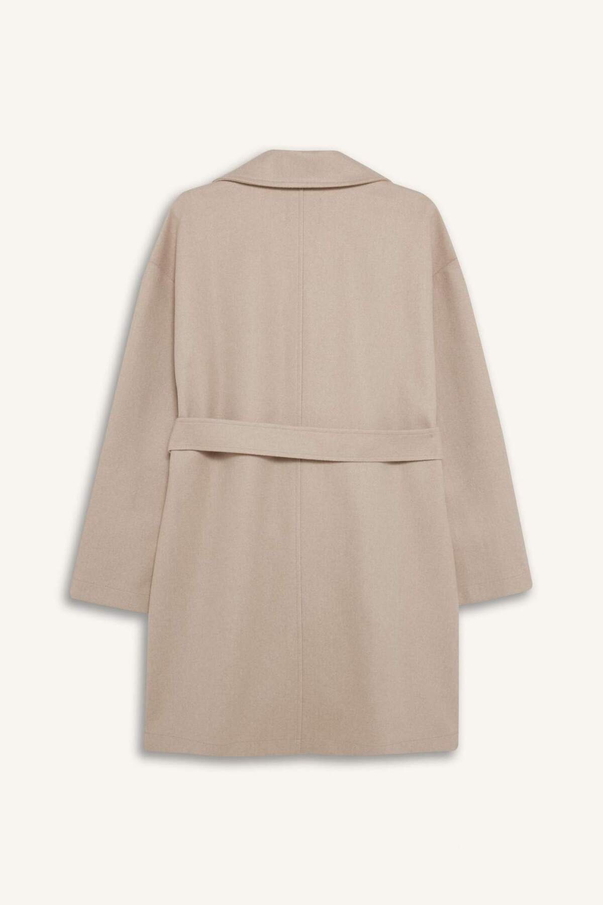 Defacto  Regular Fit Kuşaklı Kaşe Kaban E8636AX25AU - Görsel 7