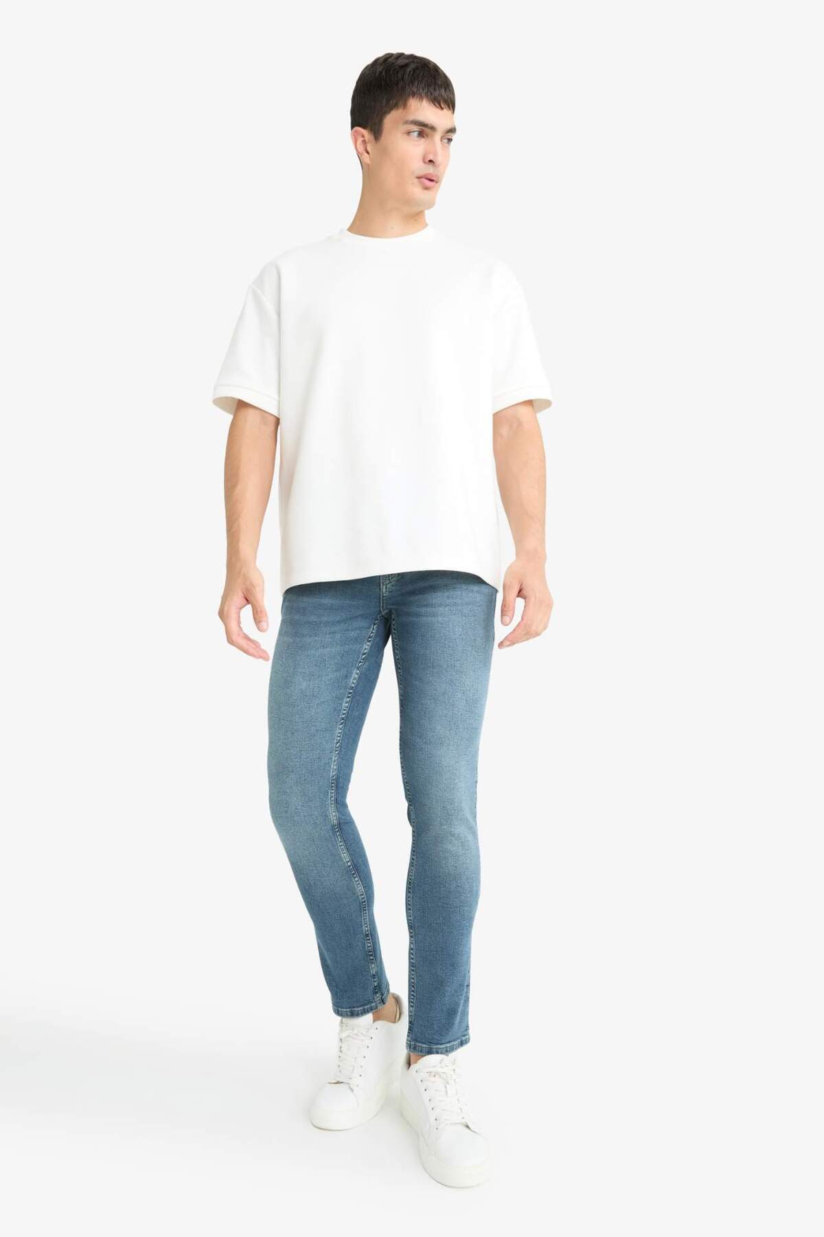 DeFacto Pedro Slim Fit Normal Bel Dar Paça Jean Pantolon G2615AX25AU görsel 2