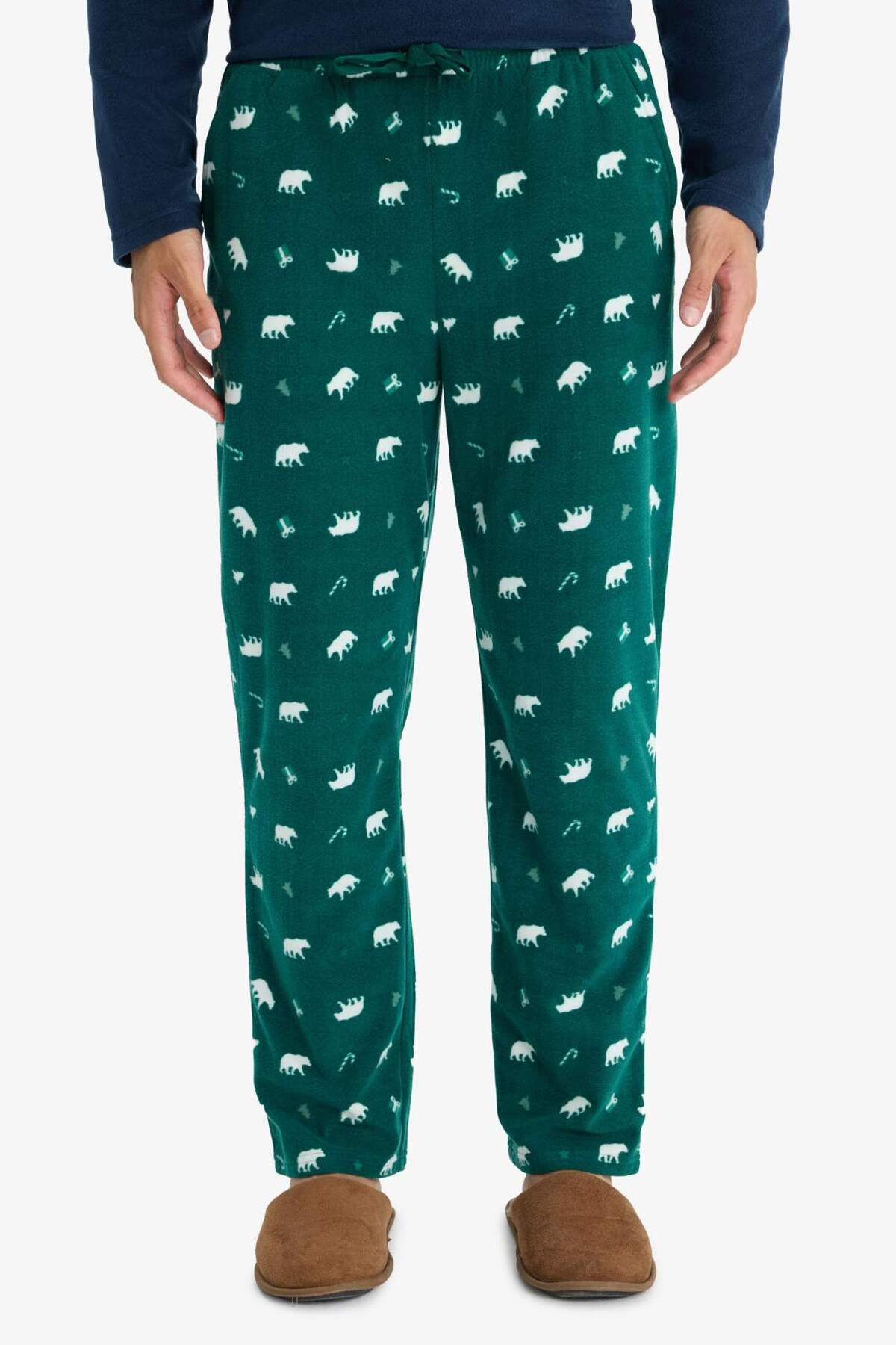 DeFacto Ultra Yumuşak Pijama Takımı Regular Fit Polar Baskılı Uzun Kollu Üst Desenli Uzun Alt F4671AX25WN görsel 4