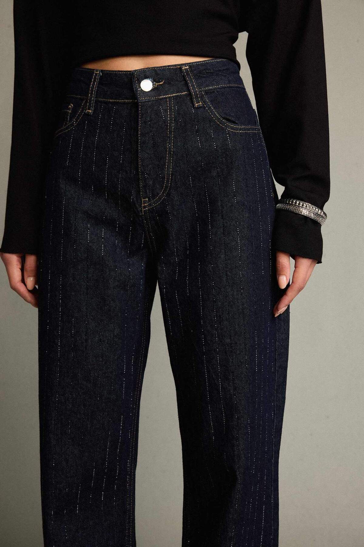 Defacto  %100 Pamuk Relax Fıt Jean Pantolon G3204AX25AU - Görsel 5