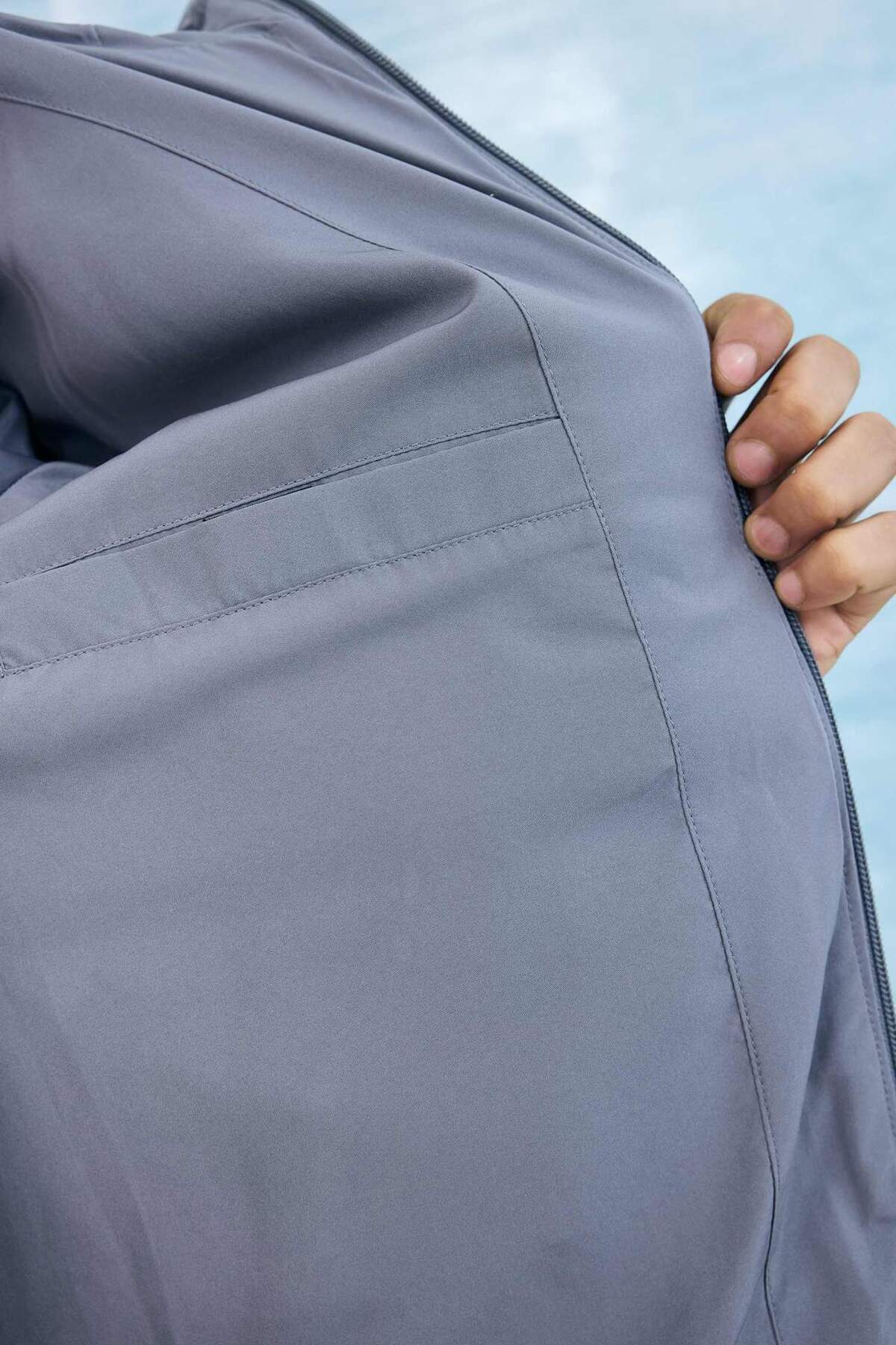 Defacto  Su İtici Rüzgar Geçirmez Regular Fit Kapüşonlu Fermuarlı Cepli Kışlık Mont E9491AX25WN - Görsel 7