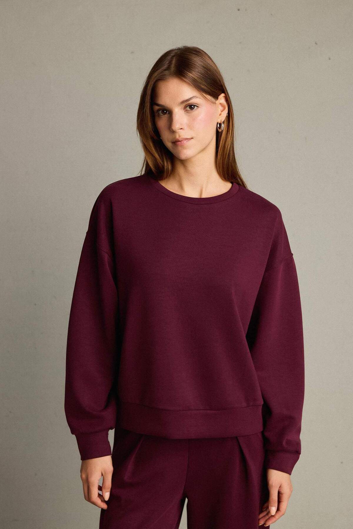 DeFacto Bisiklet Yaka Modal Sweatshirt G2913AX25AU görsel 3