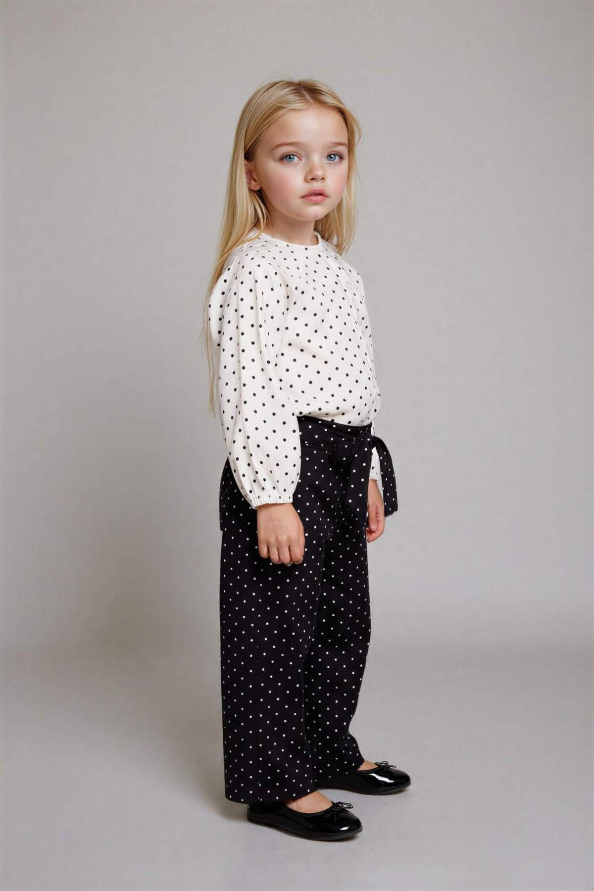 Defacto Wide Leg Puantiyeli Düz Paça Poplin Pantolon Kız Bebek G3655A525AU fotoğrafı 3 (önizleme)