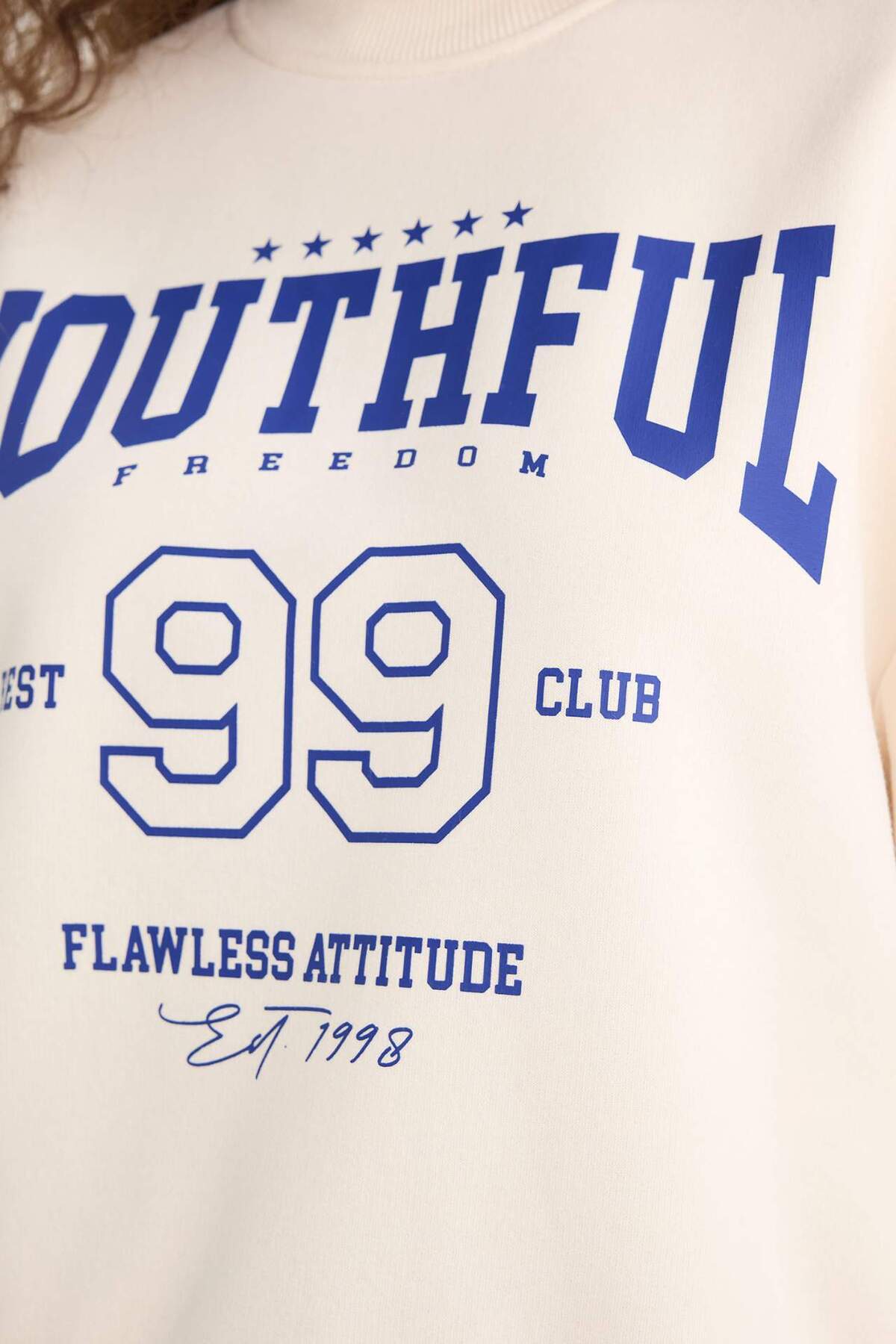 Defacto  Regular Fit Bisiklet Yaka Baskılı Sweatshirt E9502AX25WN - Görsel 5