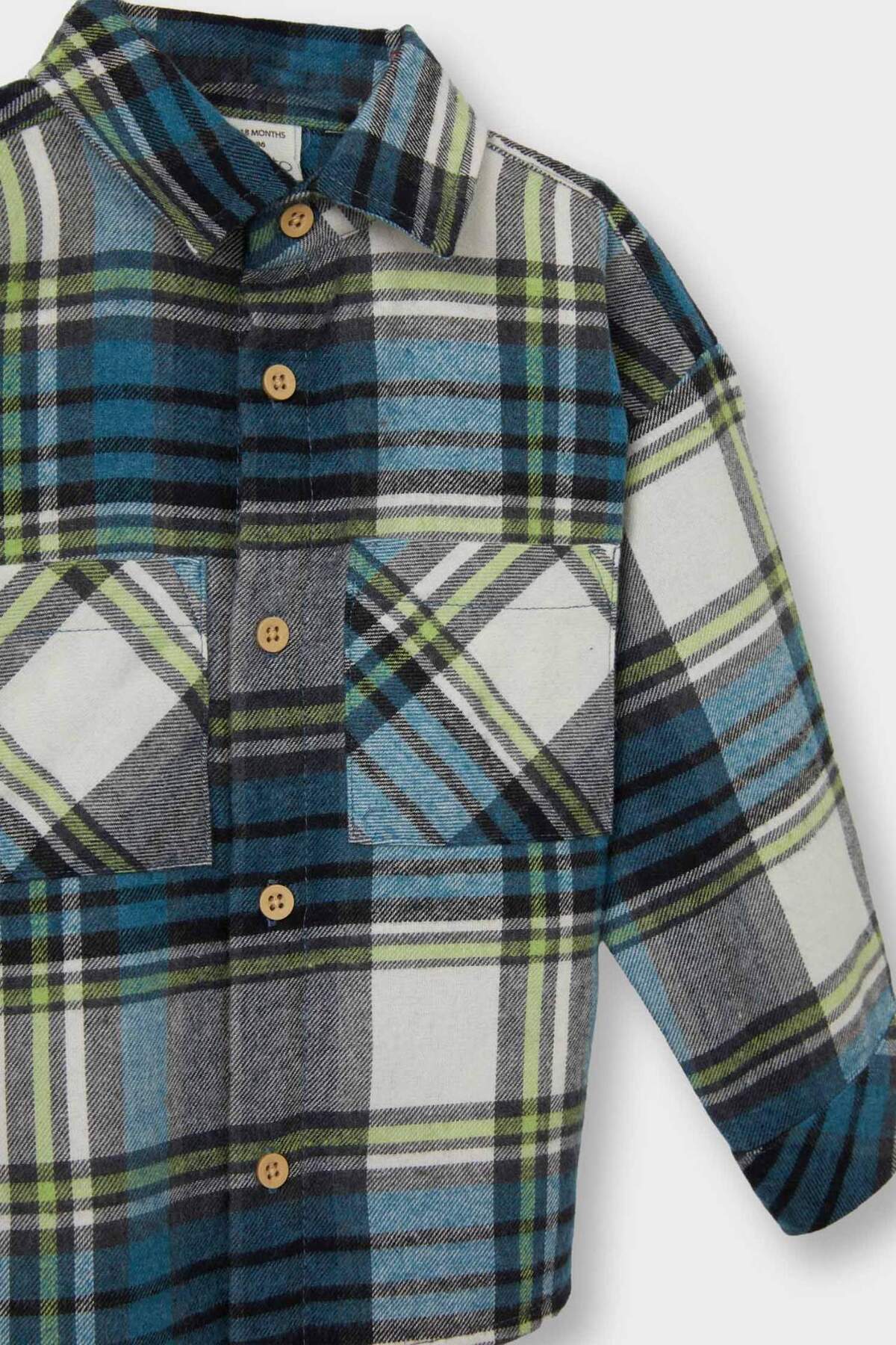 Defacto Ekose Desenli Flanel Uzun Kollu Gömlek Erkek Bebek G0765A525WN fotoğrafı 2 (önizleme)
