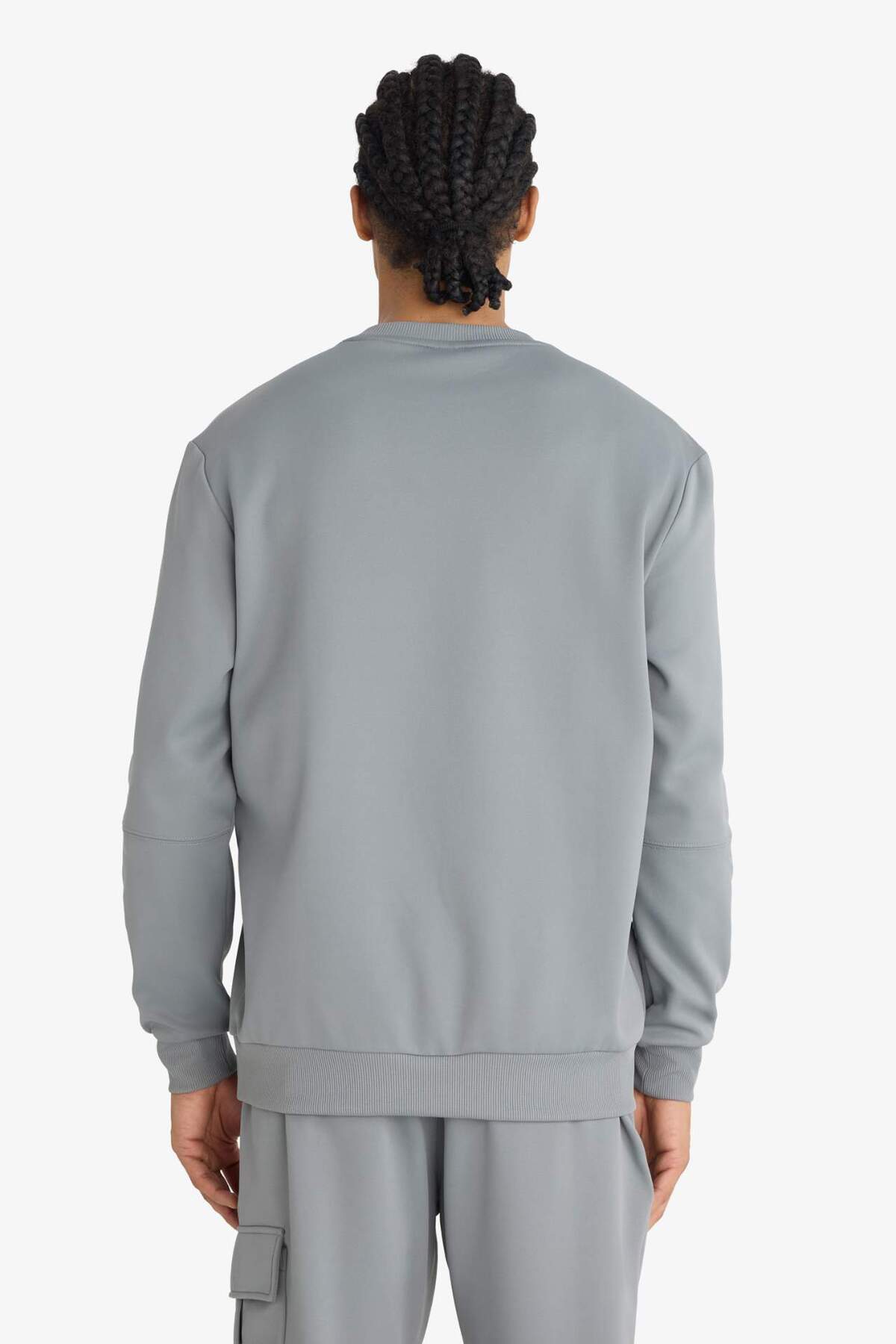 DeFacto Sıcak Tutan Standart Fit Bisiklet Yaka Sporcu Sweatshirt F2379AX25WN görsel 5